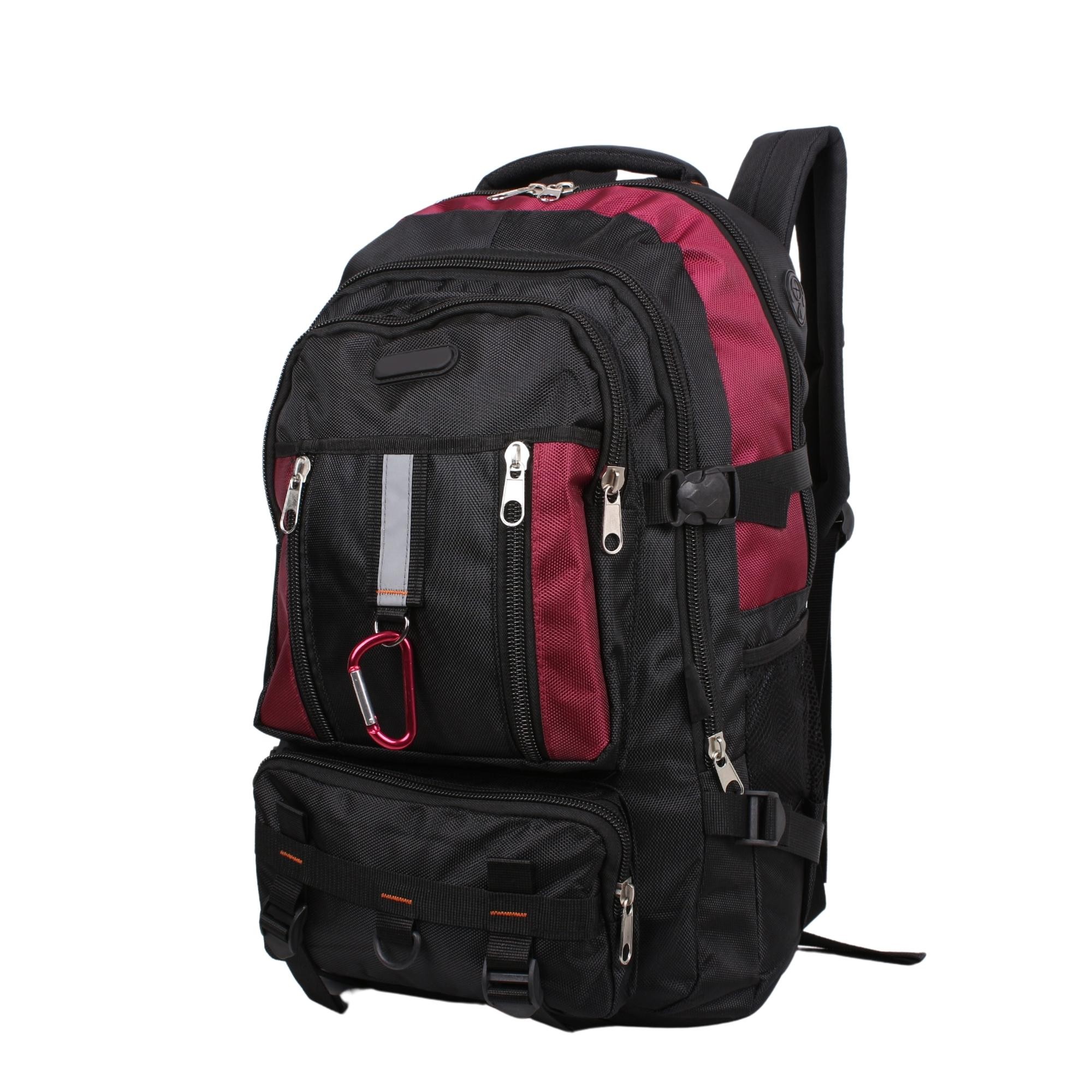 Bagacar IZDAG Siyah Bordo Seyahat Sırt Çantası 60 LT 17" Laptop Bölmeli