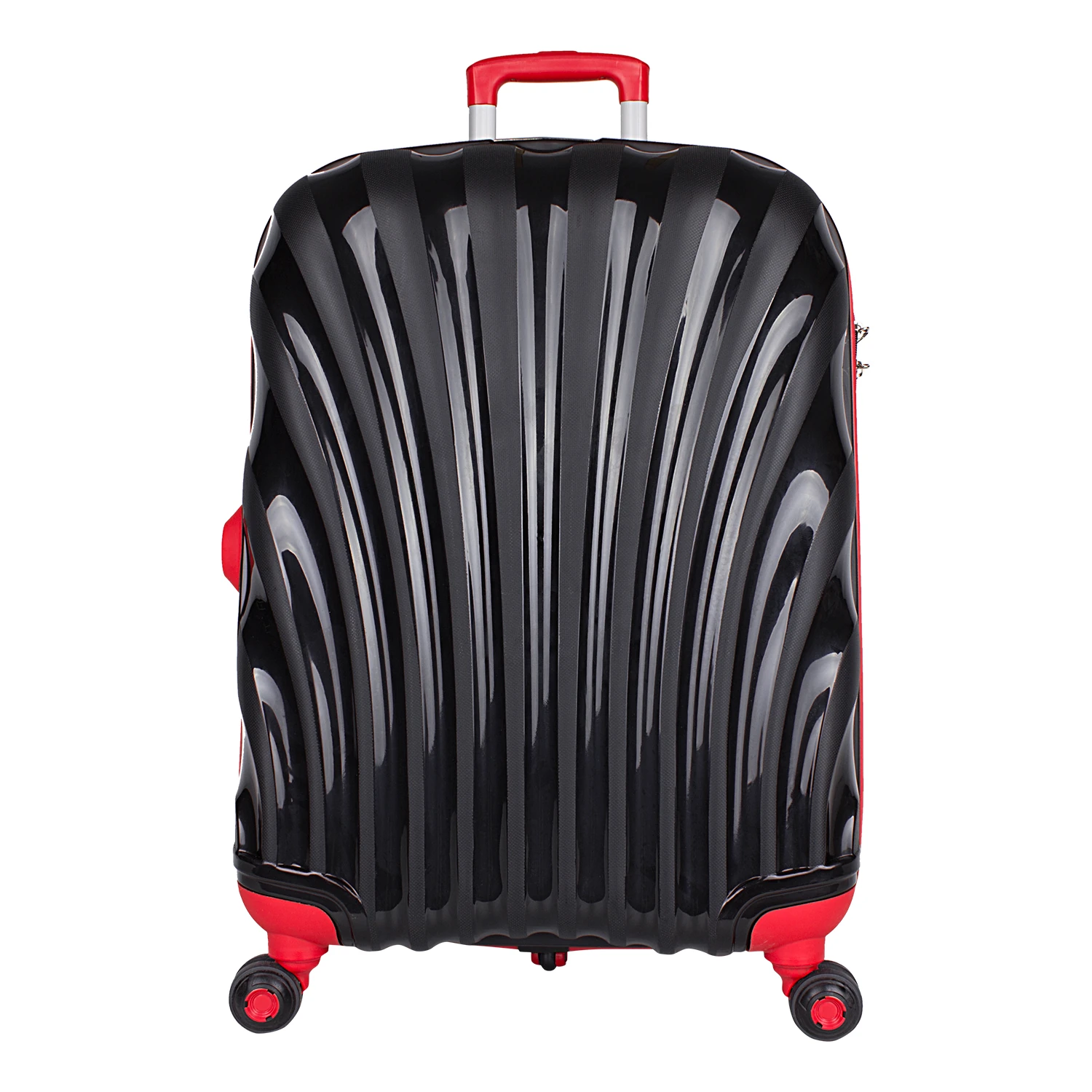 Bagacar Shell Silikon Kırılmaz Valiz Seti Siyah Kırmızı