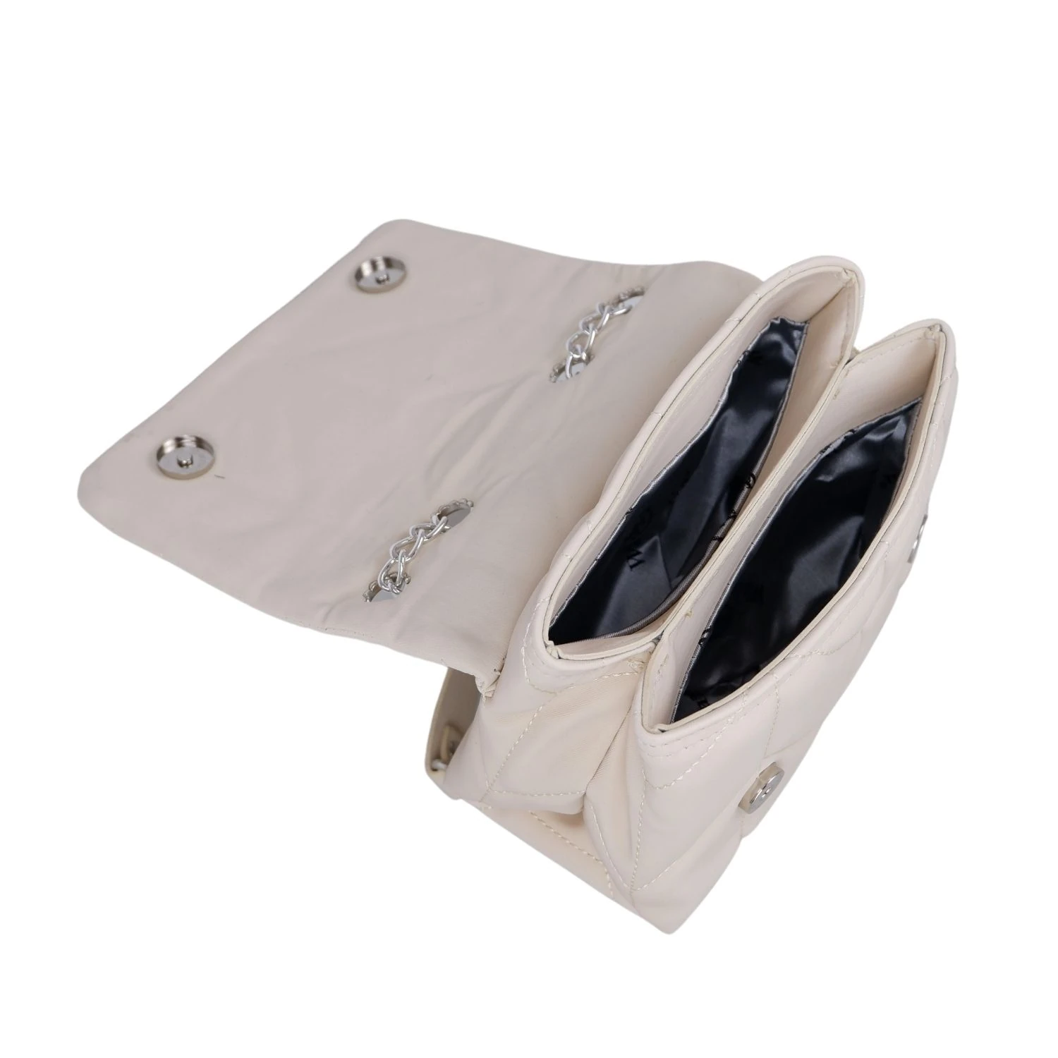 Bagacar Zincirli Şık Bayan Çapraz El ve Omuz Çantası Bej