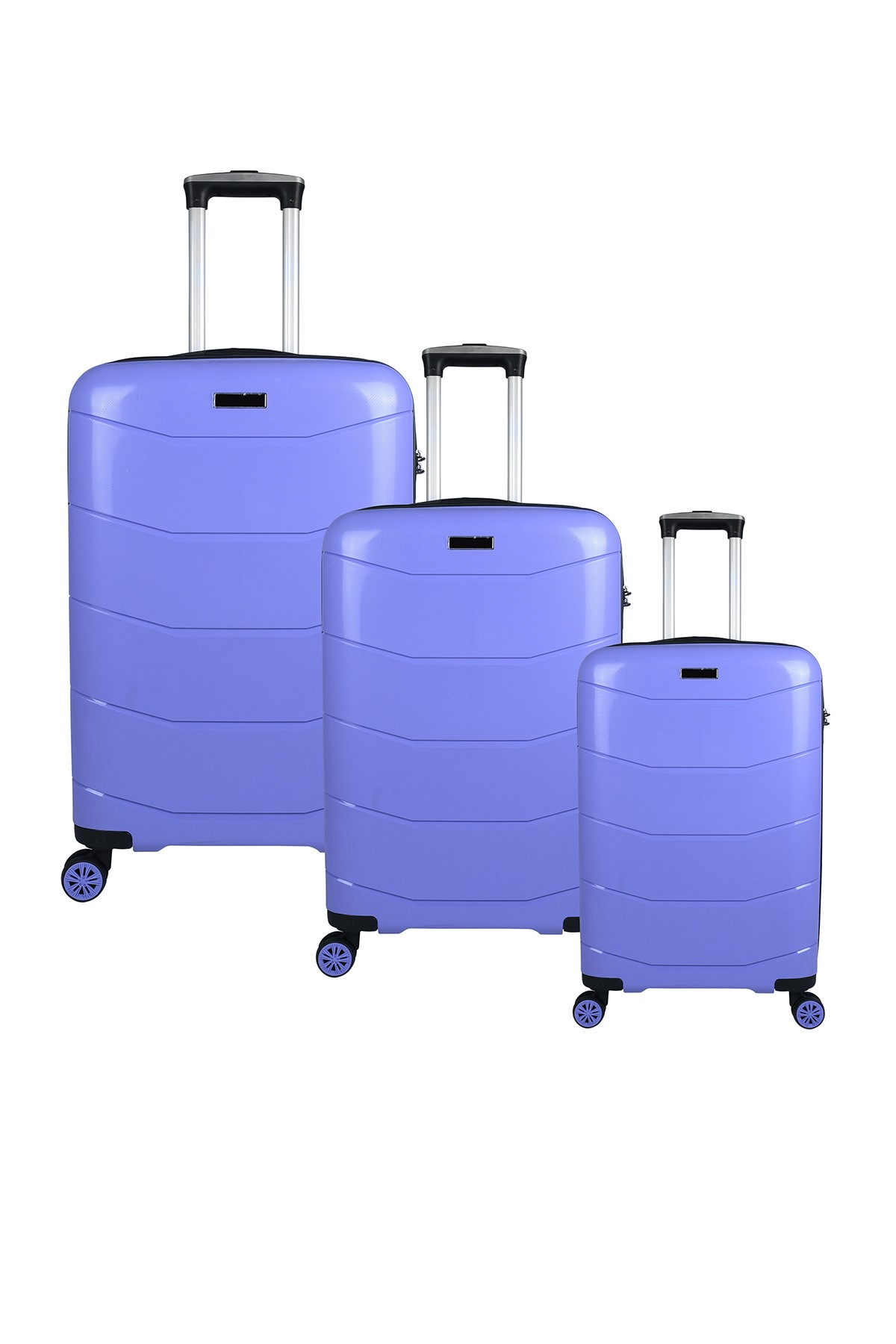 Bagacar Ultra Hafif Kırılmaz Silikon 3lü Set Valiz Lila+ETİKET HEDİYELİ!