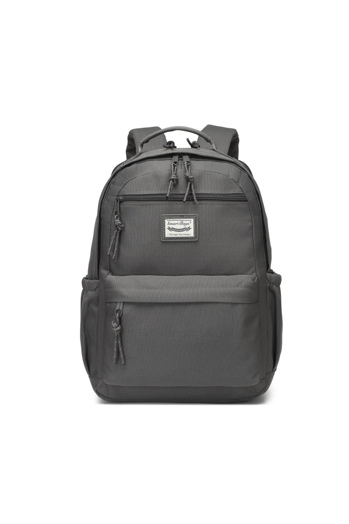 Bagacar Smart Bag 3198 Okul ve Günlük Laptop Bölmeli Sırt Çantası Koyu Gri