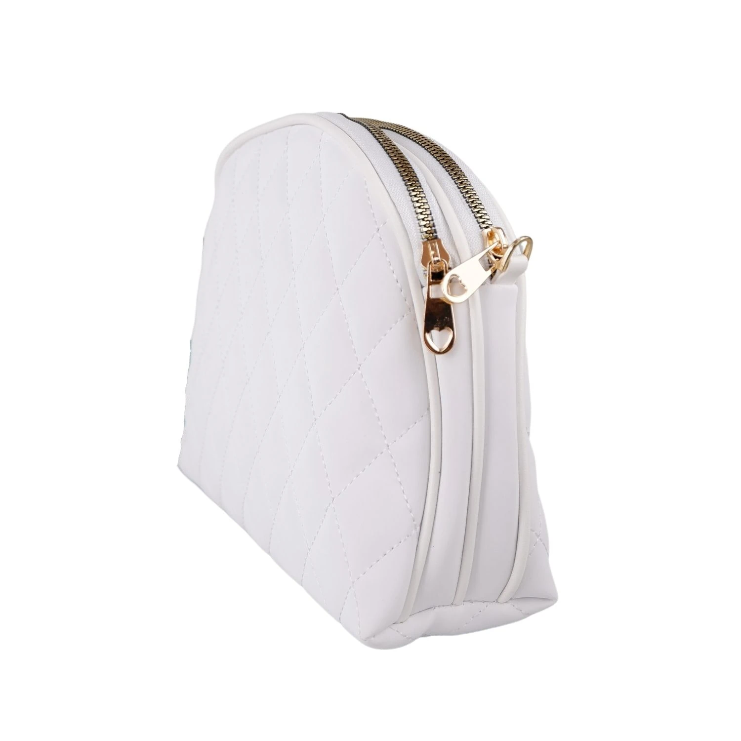 Bagacar Kapitone Şık Bayan Çapraz El ve Omuz Çantası Beyaz