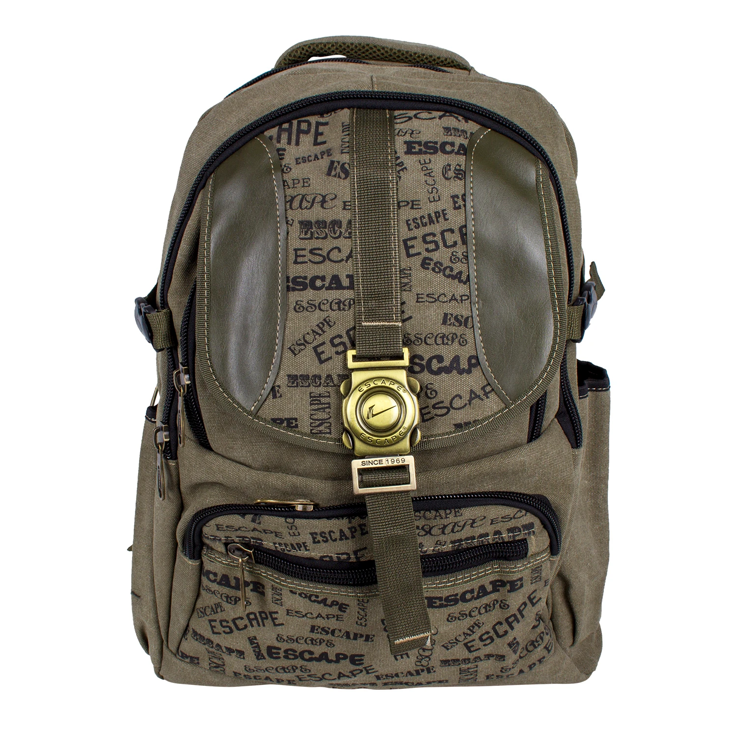 Escape 403 Deri Kanvas Büyük Sırt Çantası Haki
