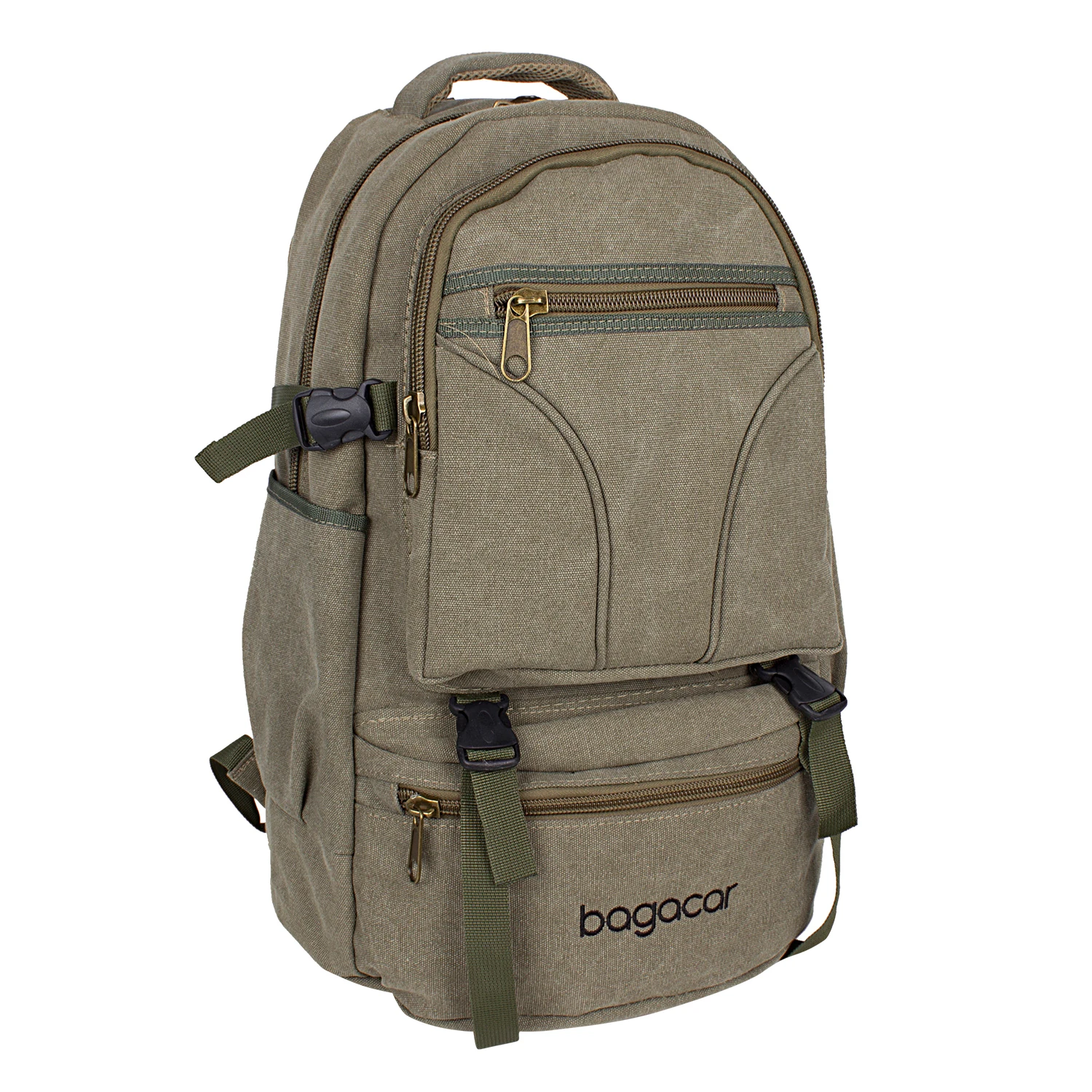 Bagacar Dağcı ve Trekking Kanvas Kumaş Sırt Çantası Haki