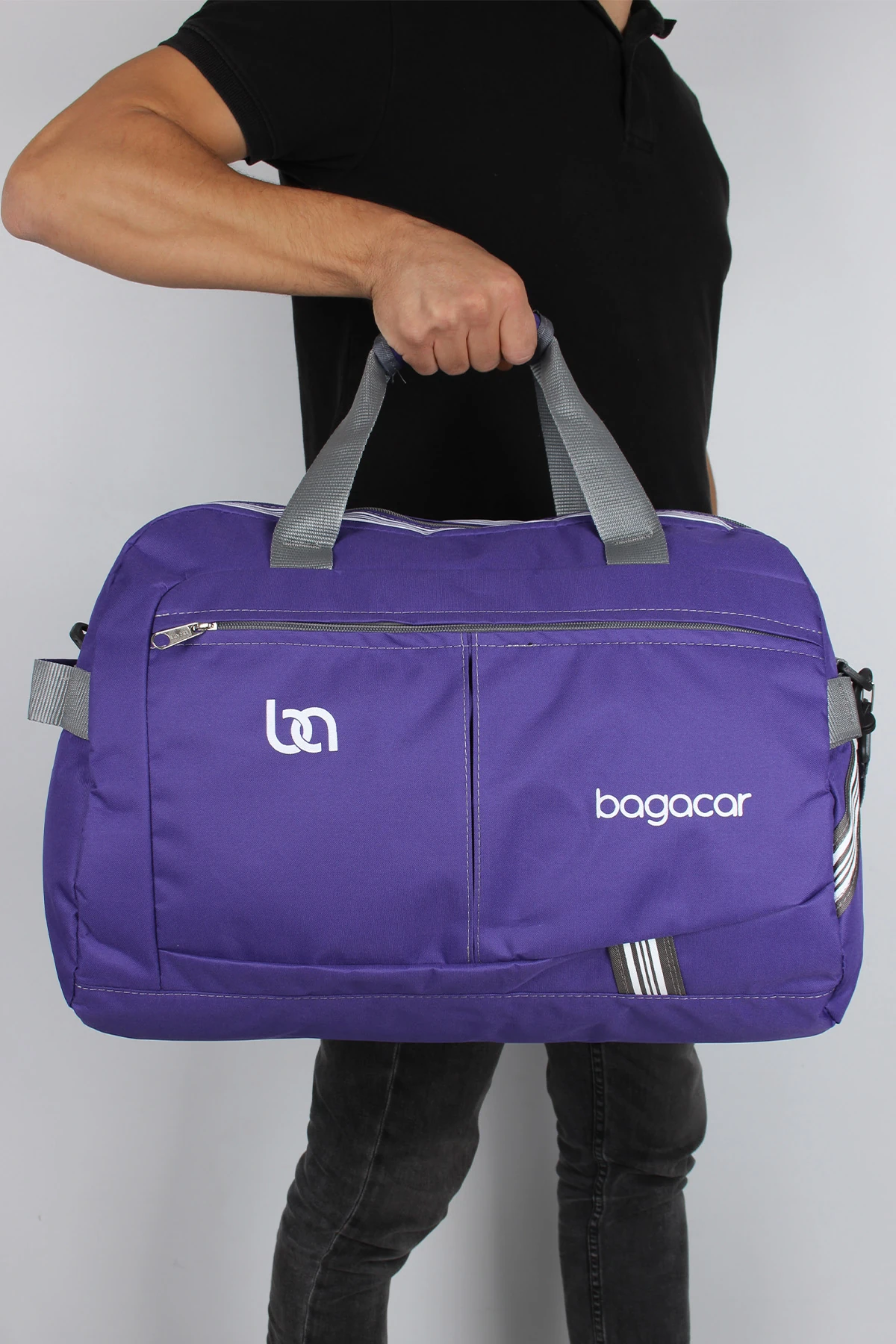 Bagacar Düz Mor Büyük Boy Spor ve Seyahat Çantası