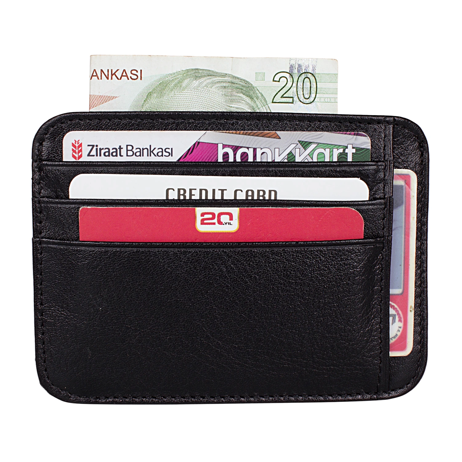 Bagacar 10010 Hakiki Deri Cüzdan Siyah Renk