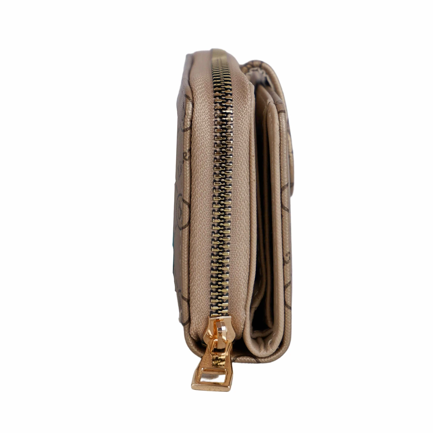 Bagacar Bej Fermuarlı Kare Mini Bayan Cüzdanı