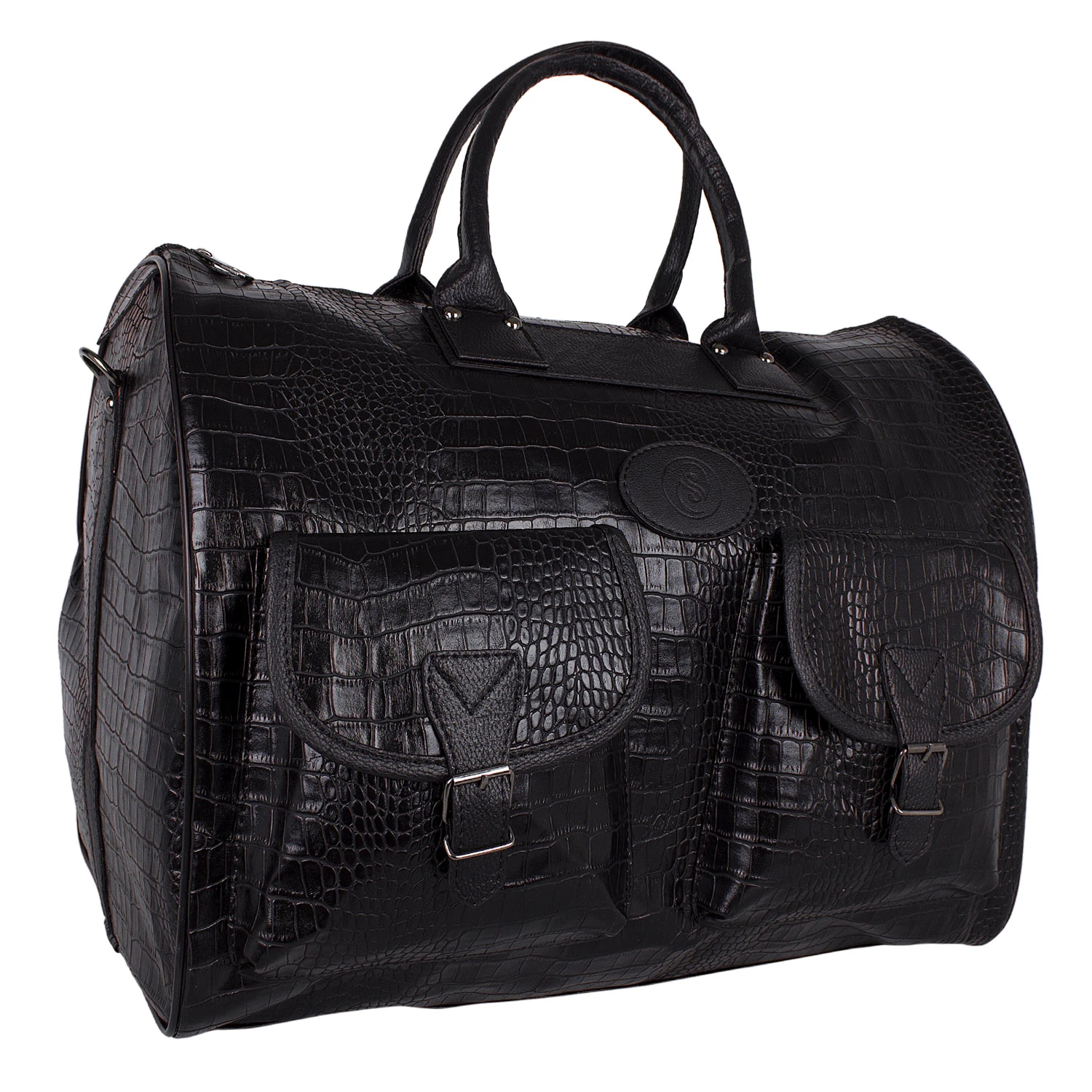 Bagacar Geniş El Bavulu ve Seyahat Çantası Kroko Siyah