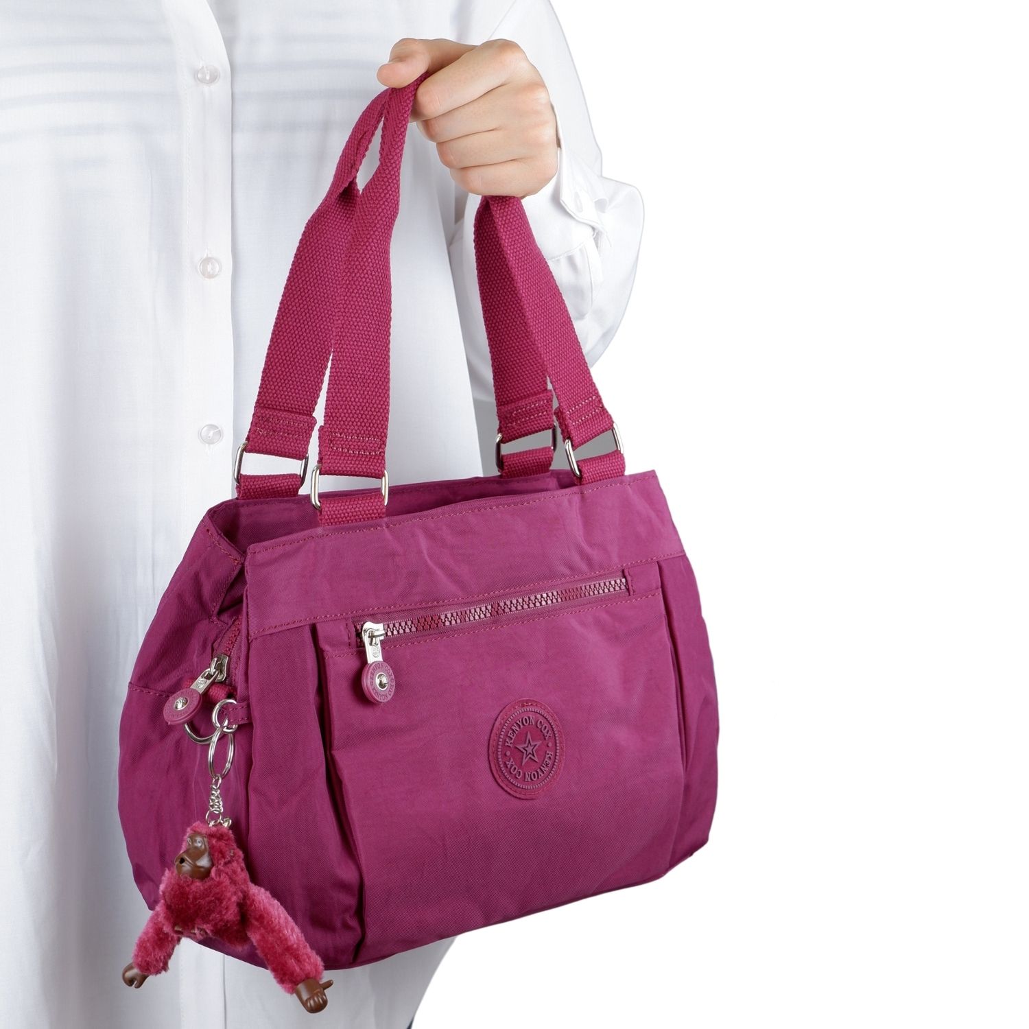 Kenyon C1112  Klinkır Kumaş Bayan Çapraz El Omuz Çantası Bordo