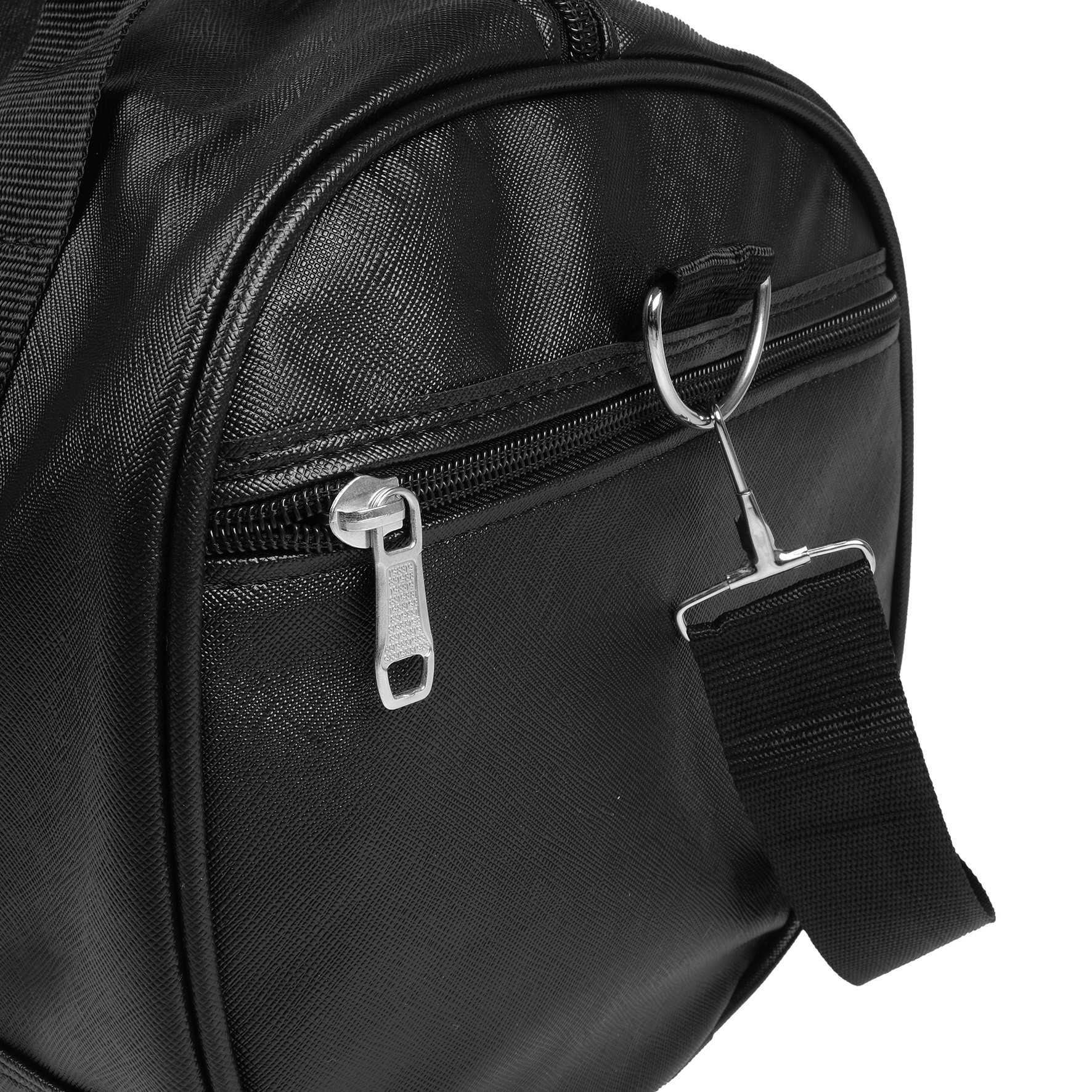 Bagacar Unisex Suni Deri Seyahat ve Spor Çantası Siyah