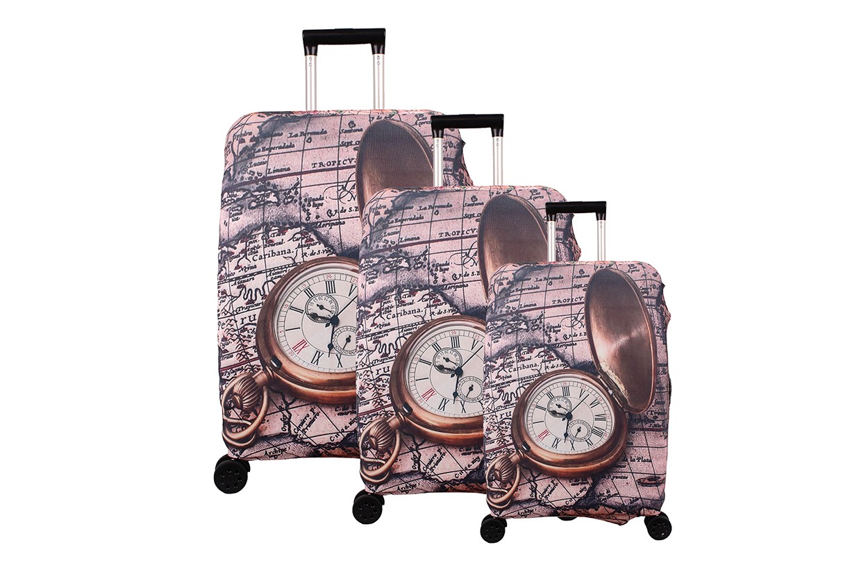 Bagacar Saat 3lü Set Valiz Kılıfı, 3 lü Valiz Kemeri, 3lü Valiz Etiketi