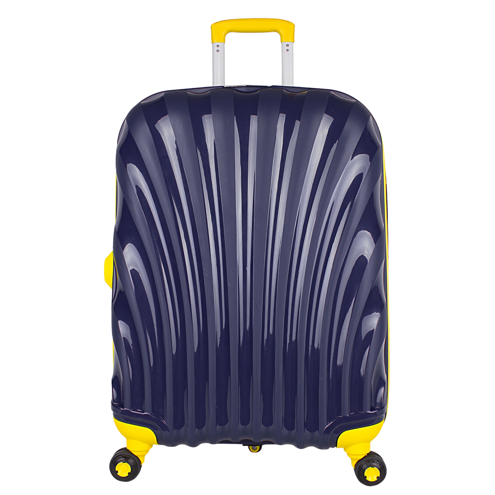 Bagacar Shell Silikon Kırılmaz Orta Boy Valiz Lacivert Sarı