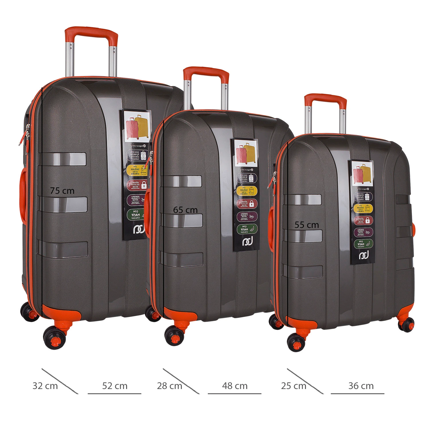 Bagacar IV Sert Silikon Kırılmaz Büyük Boy Valiz Turkuaz Füme