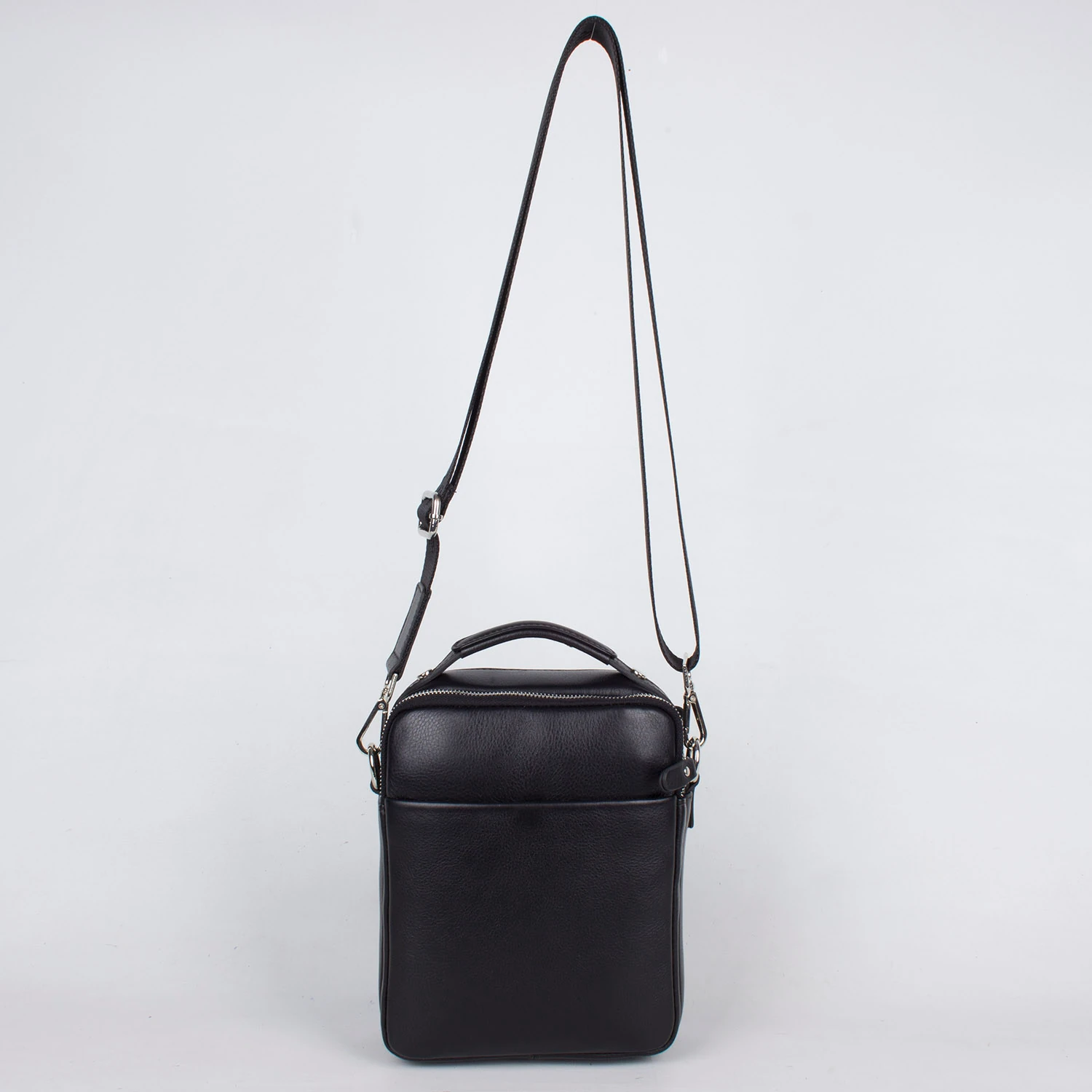 Grande 4590 Hakiki Deri Askılı Omuz Postacı Çantası Siyah