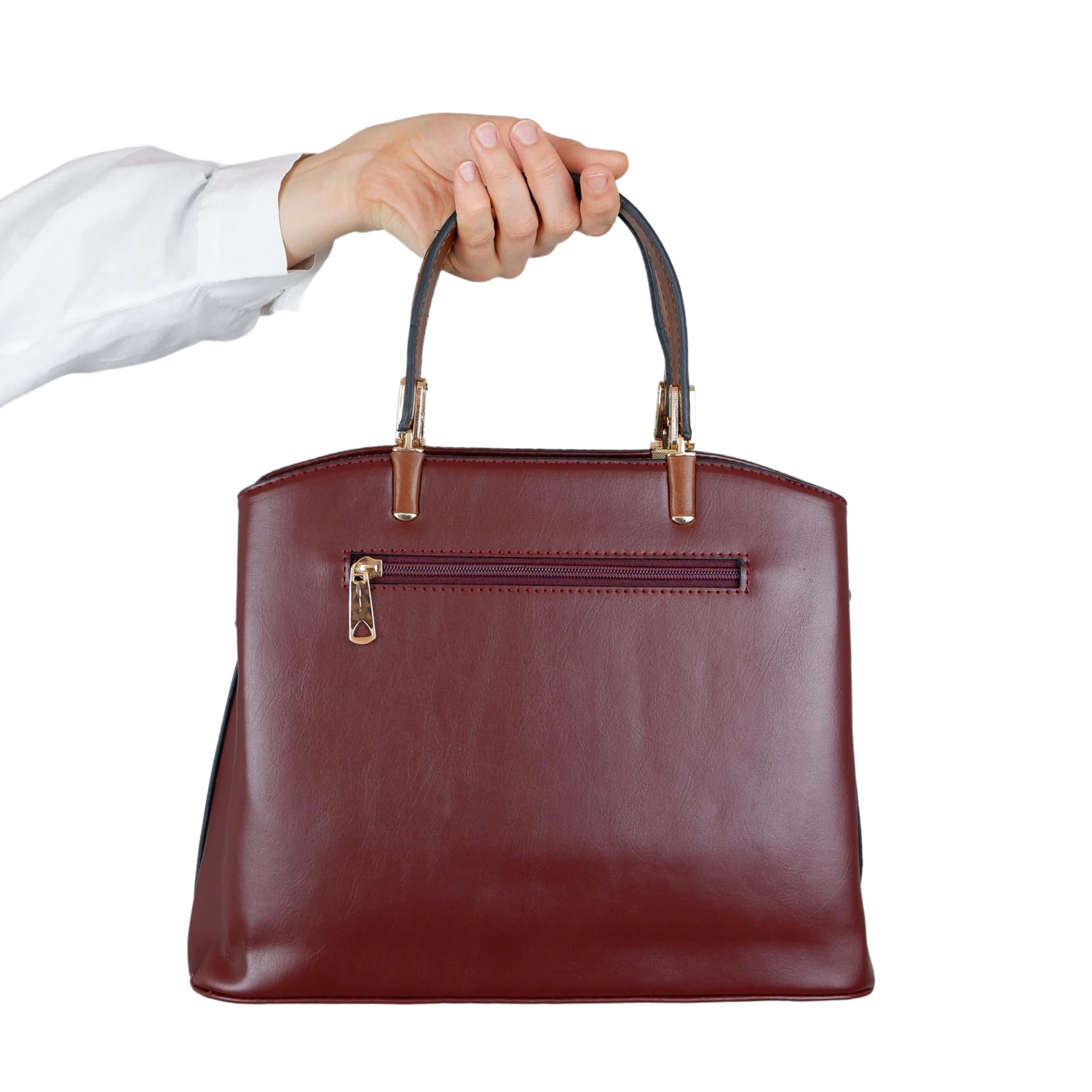 Bagacar M815 Bordo Suni Deri Bayan Çapraz El ve Omuz Çantası