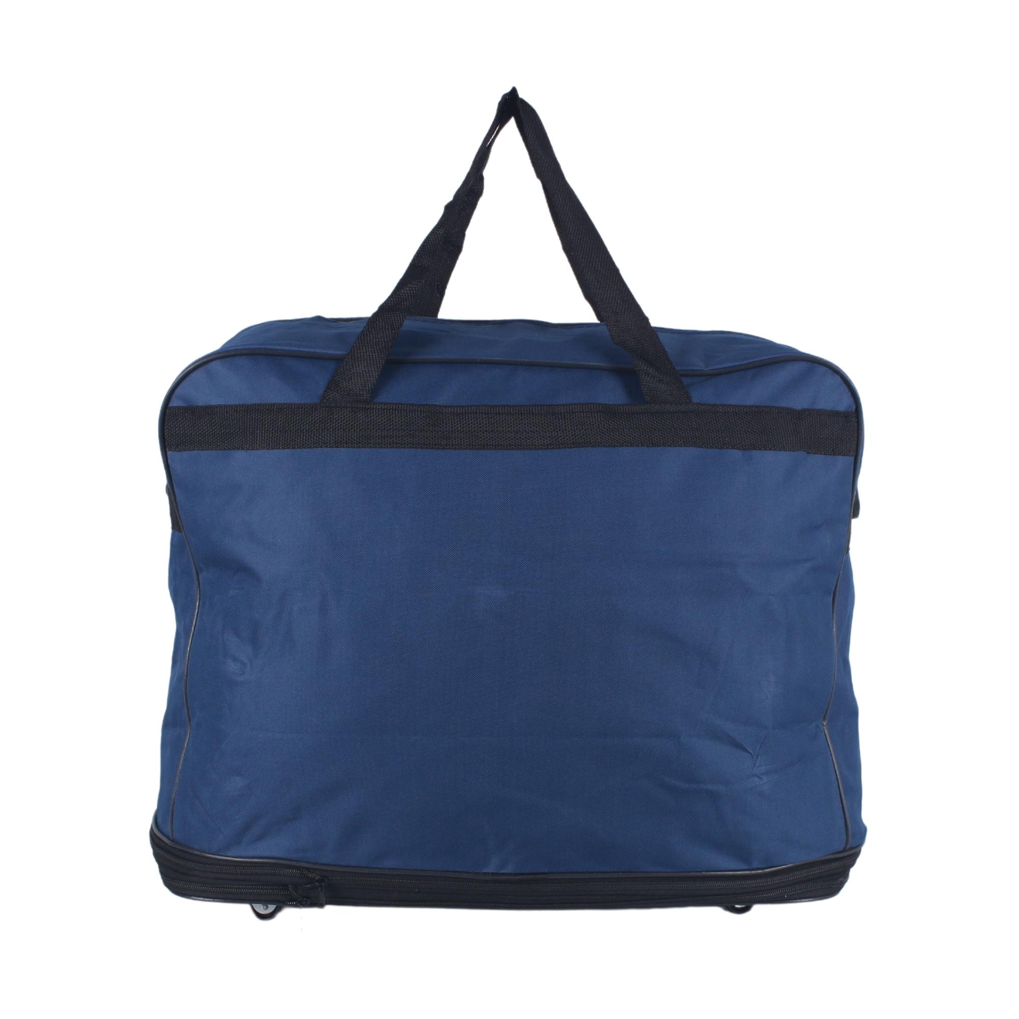 Bagacar Mavi Çift Körüklü Genişleyebilir Fermuarlı Valiz