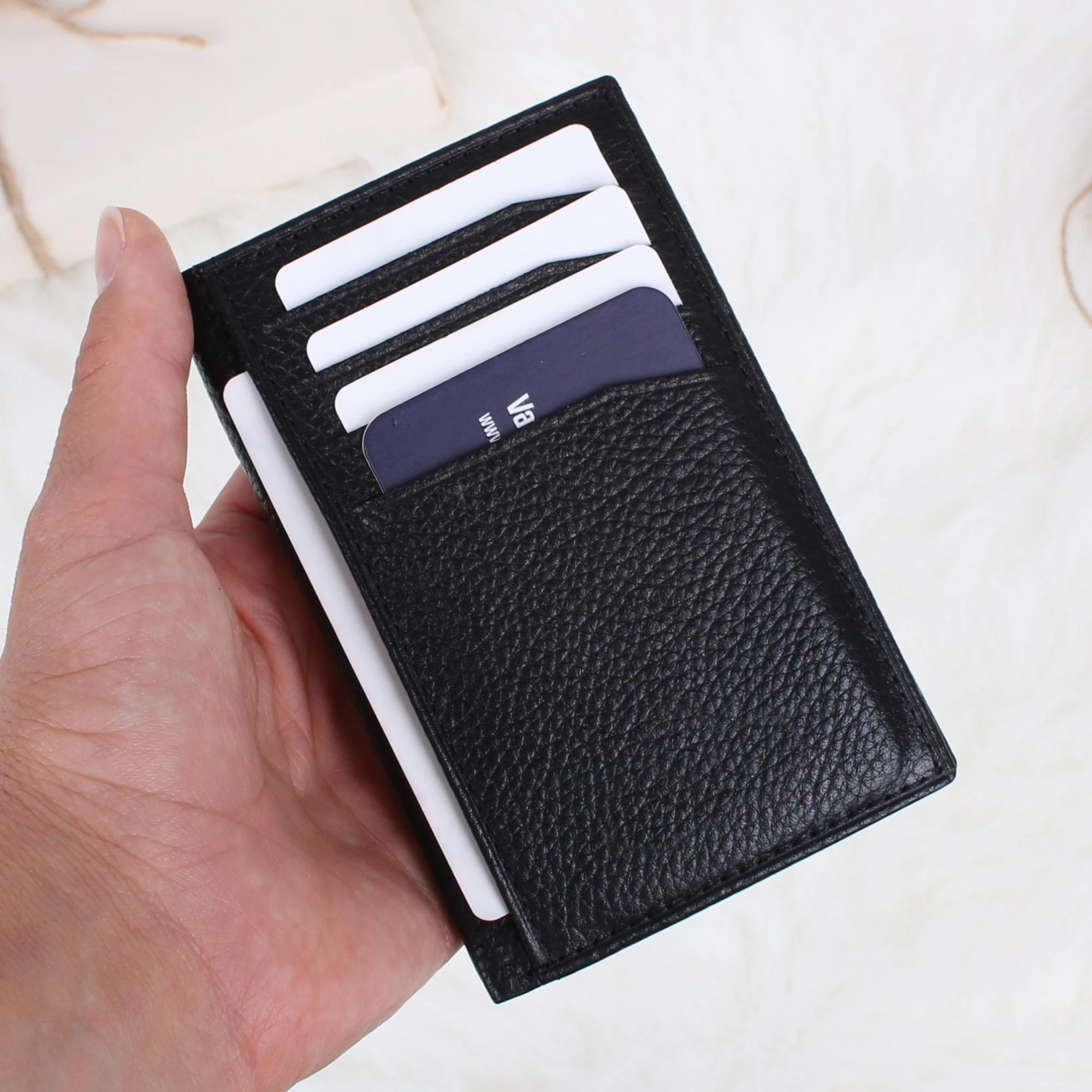 Legend Leather 726 Guti Siyah Erkek Hakiki Deri Para Bölmeli Kartlık