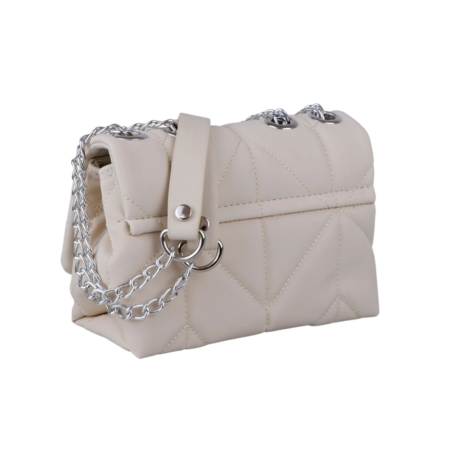 Bagacar Zincirli Şık Bayan Çapraz El ve Omuz Çantası Bej