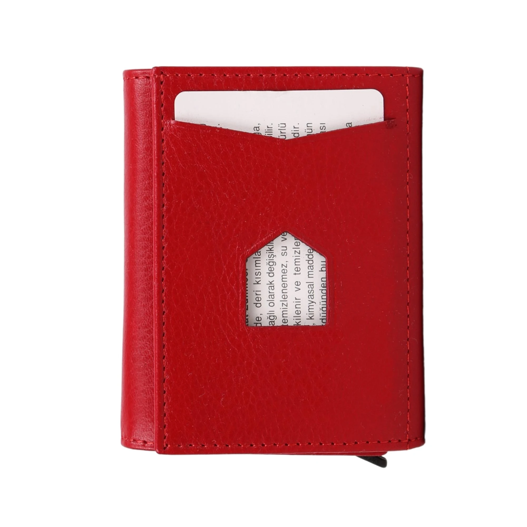 Legend Leather Erkek Kırmızı Hakiki Deri Mekanizmalı Cüzdan/Kartlık
