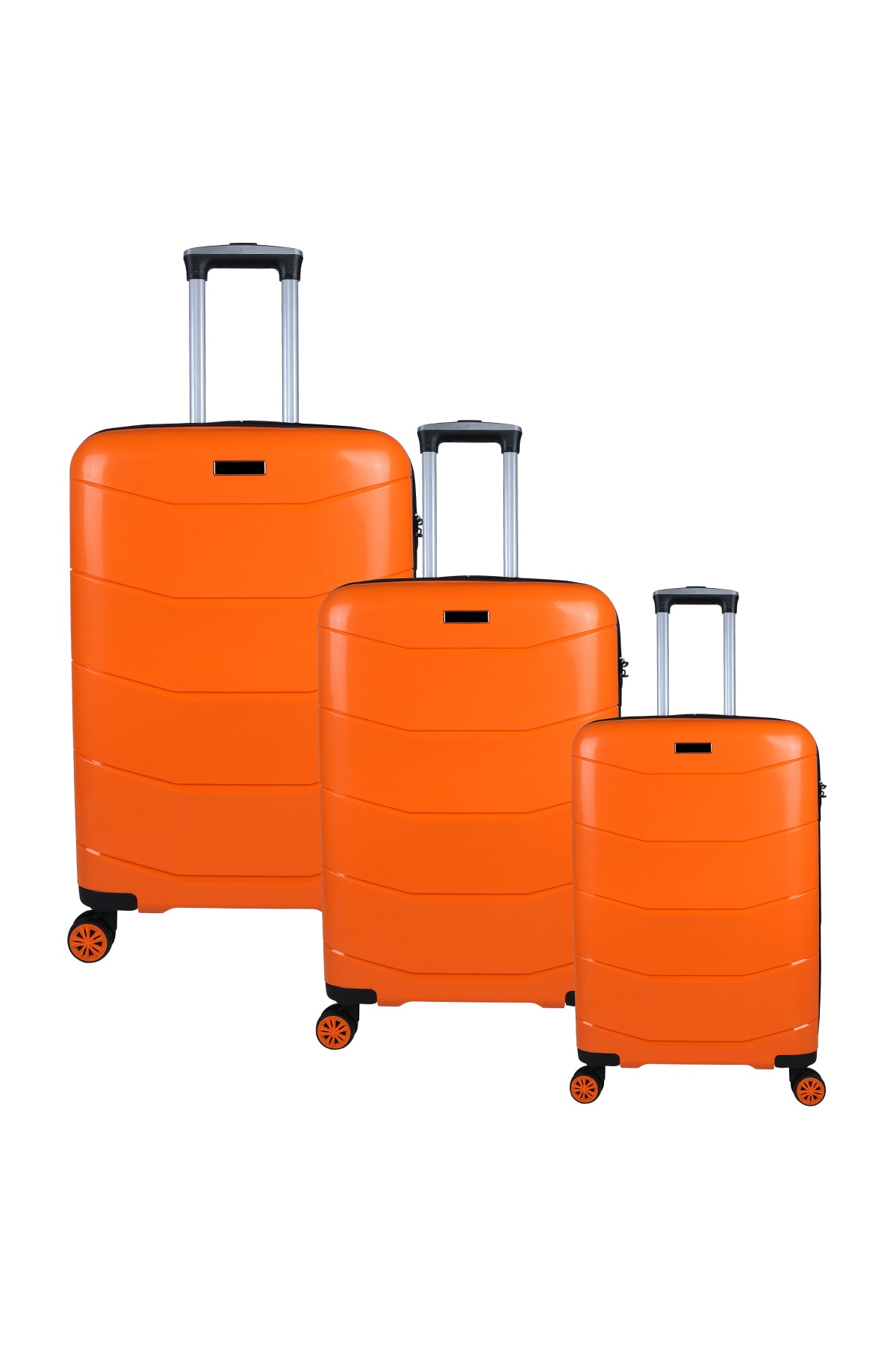 Bagacar Ultra Hafif Kırılmaz Silikon 3lü Set Valiz Turuncu+ETİKET HEDİYELİ!