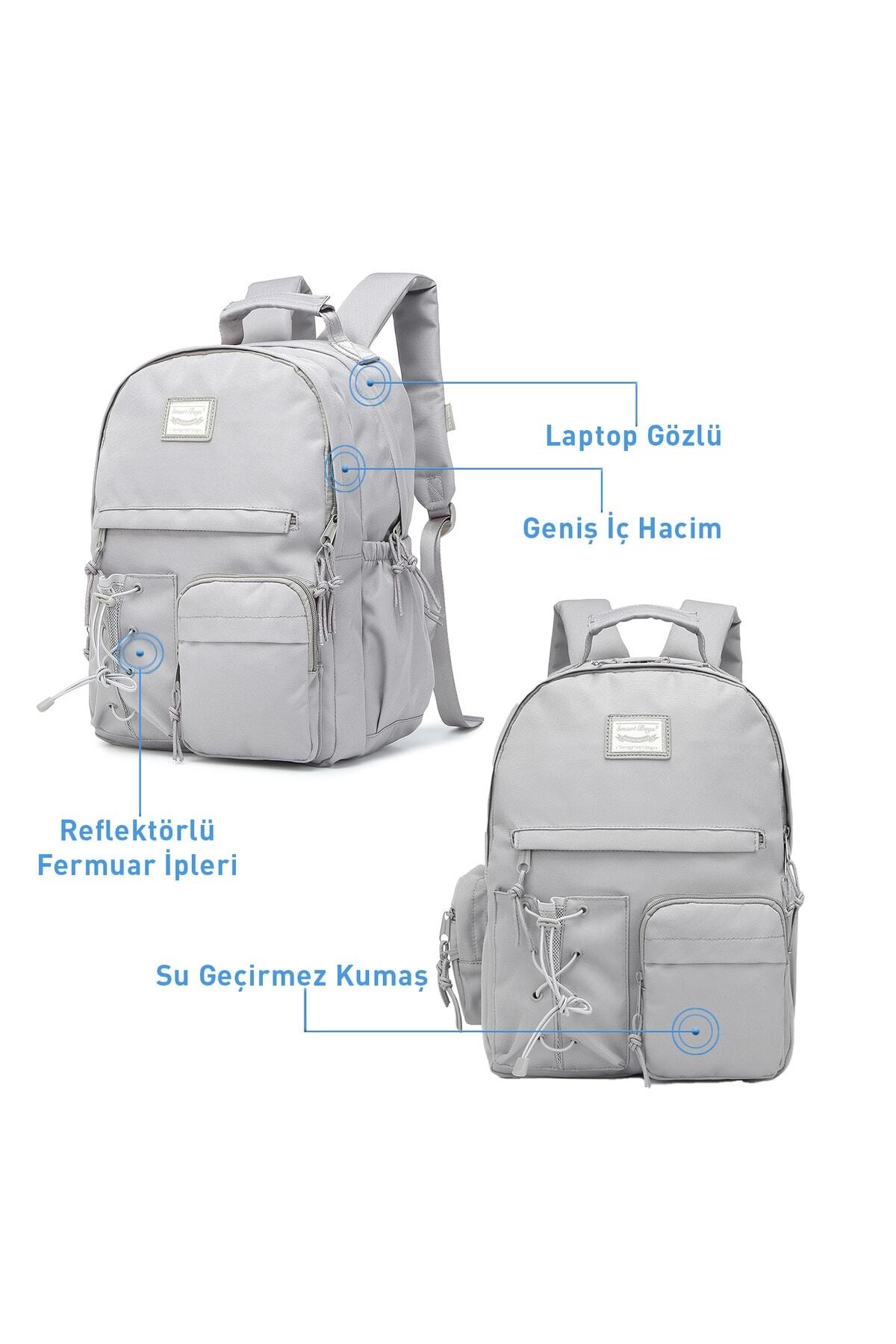 Bagacar Smart Bag 3205 Okul ve Günlük Laptop Bölmeli Sırt Çantası Siyah