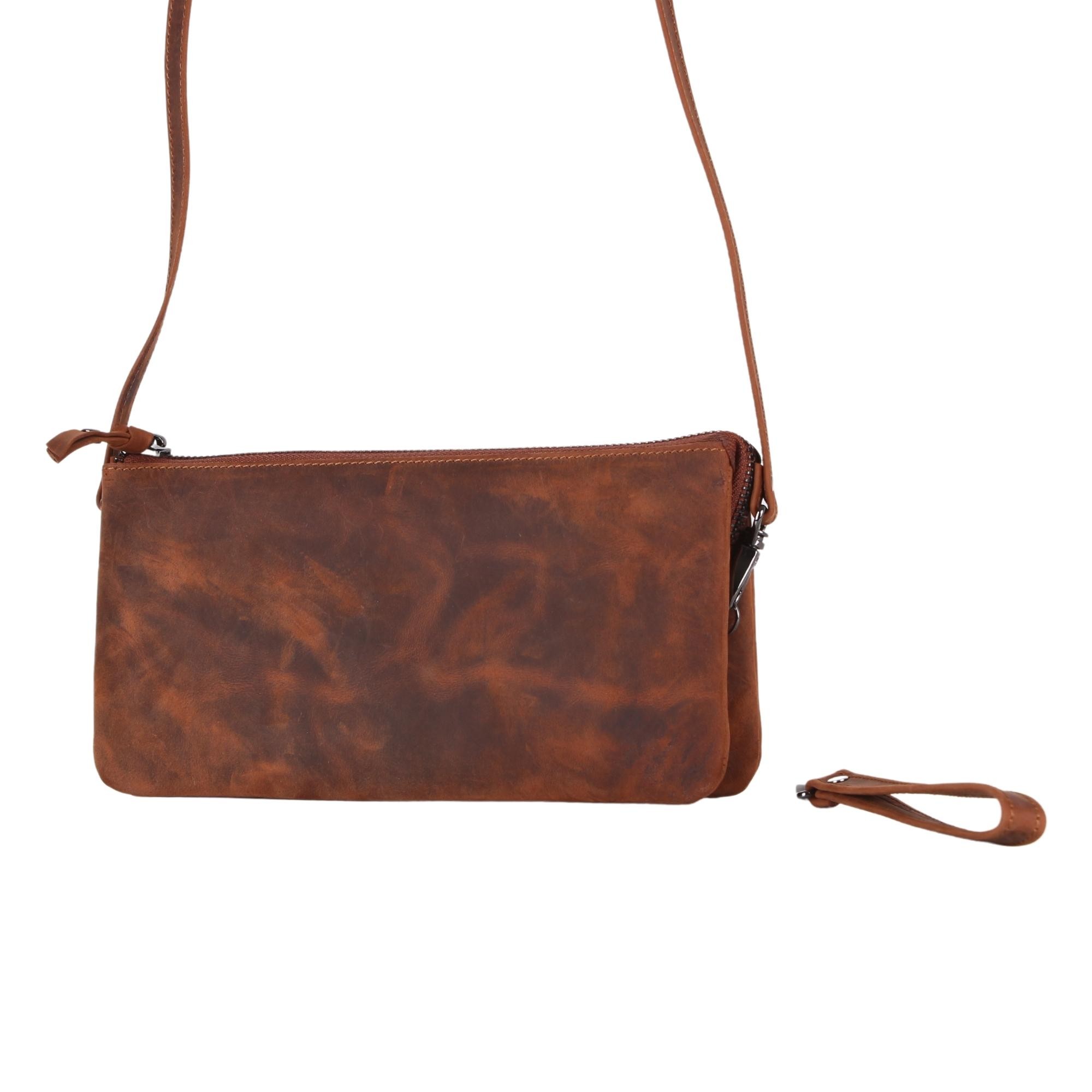 Legend Leather 2670 Taba Hakiki Deri El Portföyü ve Omuz Askılı Çapraz Çanta