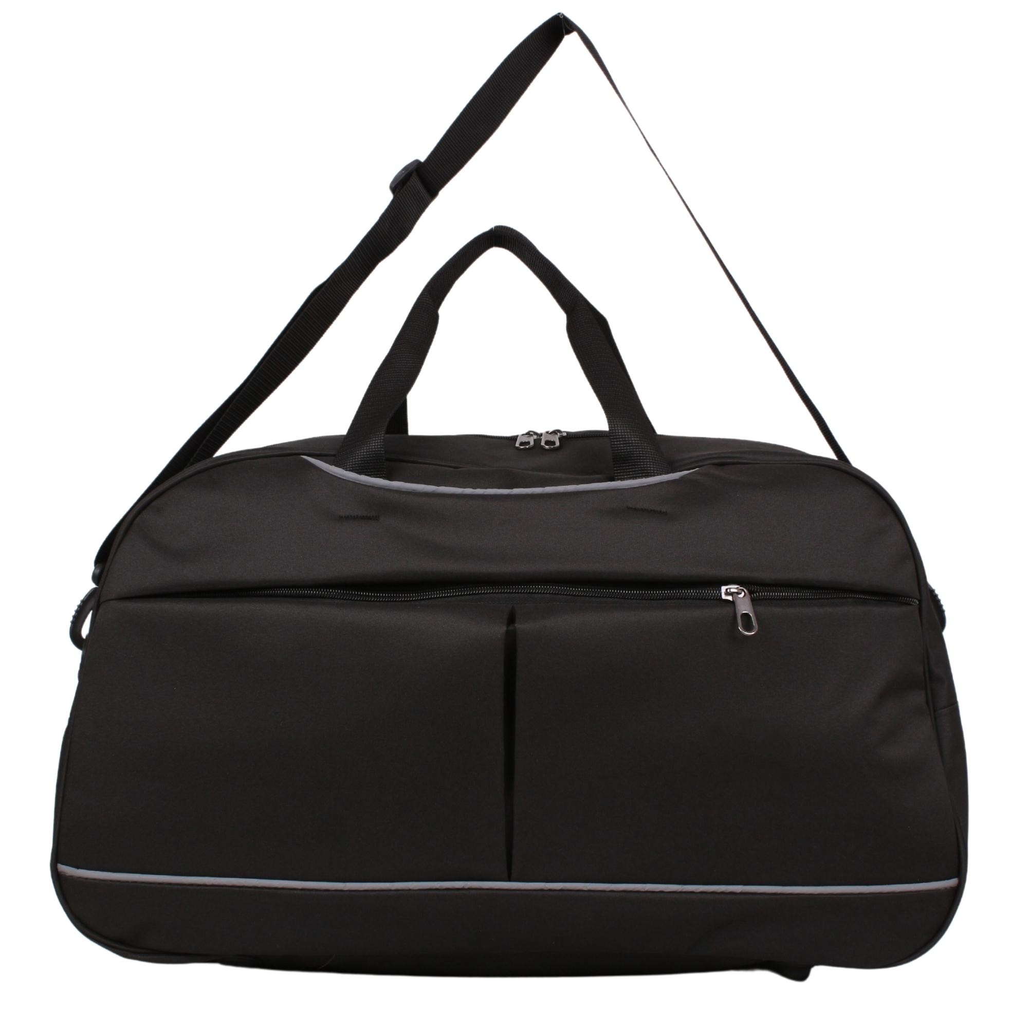 Bagacar 60x35x24 Cm Unisex Siyah Kumaş Plaj Spor ve Seyahat Çantası