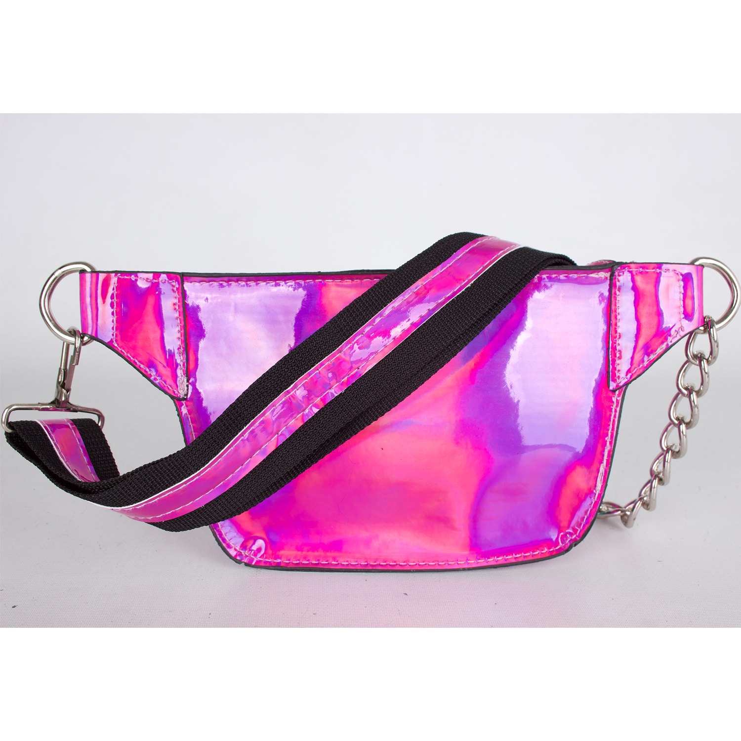 Bagacar Fashion Tulum Gögüs Bel Çantası Fuşya Hologram