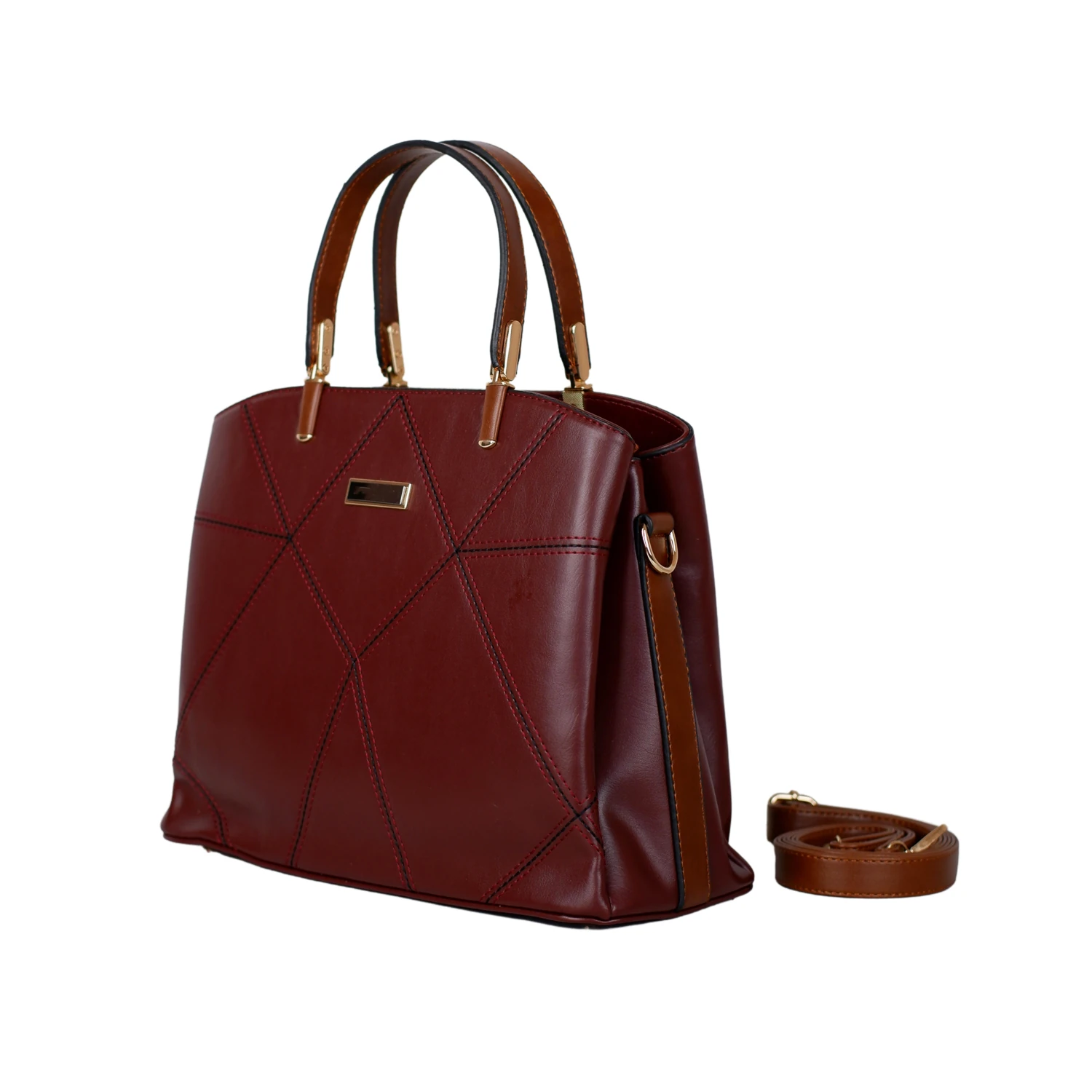 Bagacar M815 Bordo Suni Deri Bayan Çapraz El ve Omuz Çantası