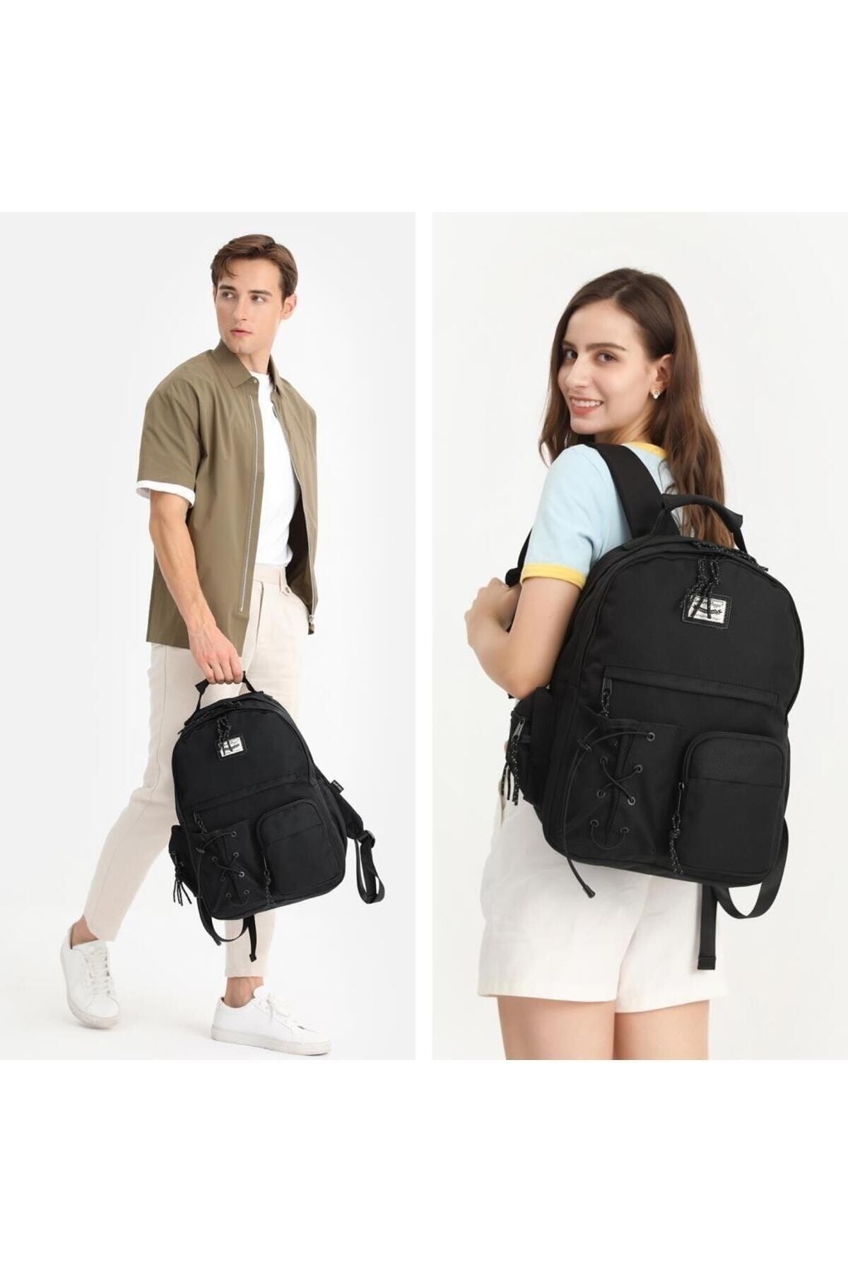 Bagacar Smart Bag 3205 Okul ve Günlük Laptop Bölmeli Sırt Çantası Hardal