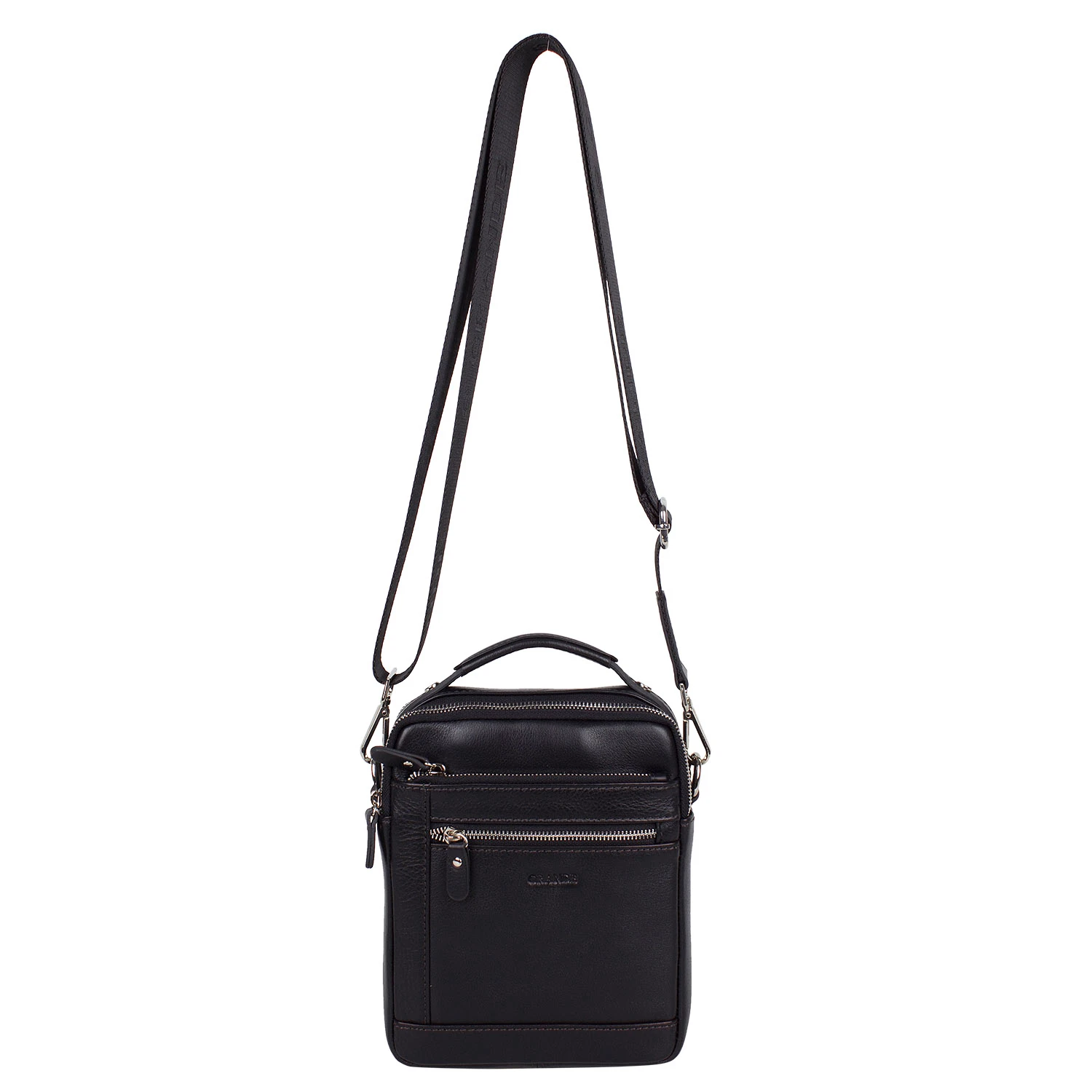 Grande 4590 Hakiki Deri Askılı Omuz Postacı Çantası Siyah