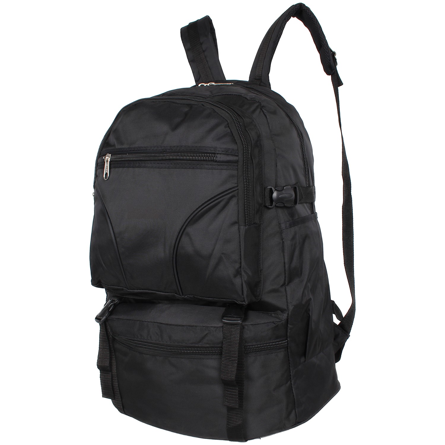 Bagacar Siyah 17" Laptop Bölmeli Dağcı Sırt Çantası