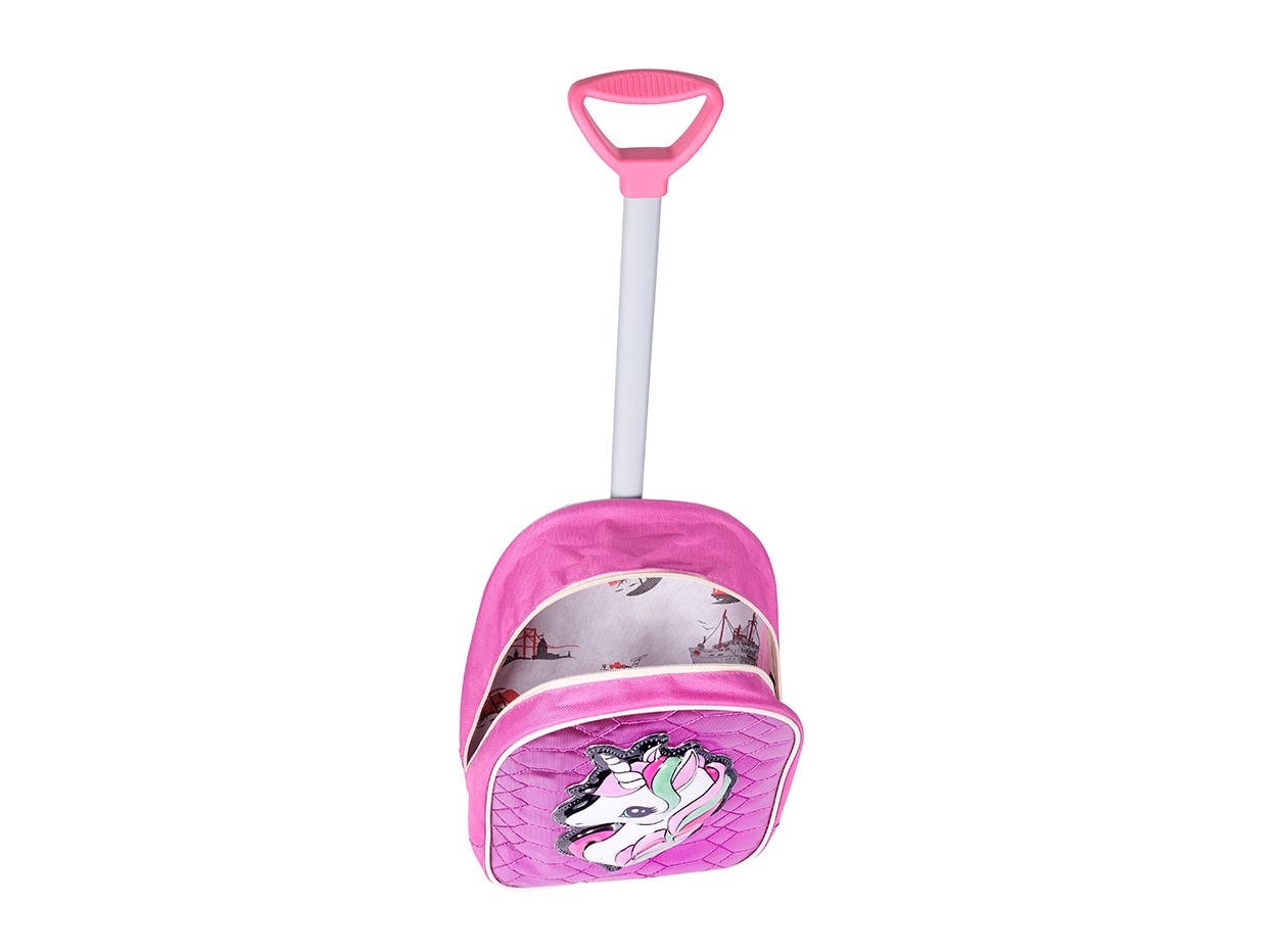 Bagacar Unikorn Desen Pembe Tekerlekli Anaokulu ve Kreş Sırt Çantası