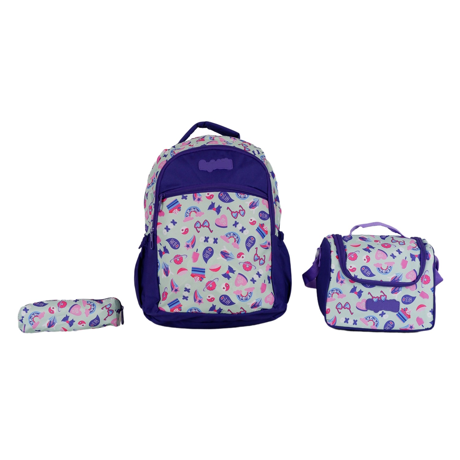 Bagacar Kids Kız Xoxo Model Kalemlikli Beslenmeli Set Sırt Çantası