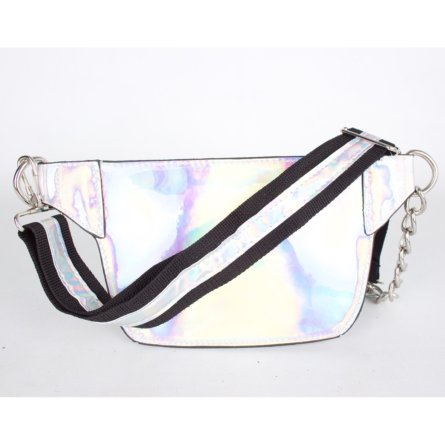 Bagacar Fashion Tulum Gögüs Bel Çantası Beyaz Hologram