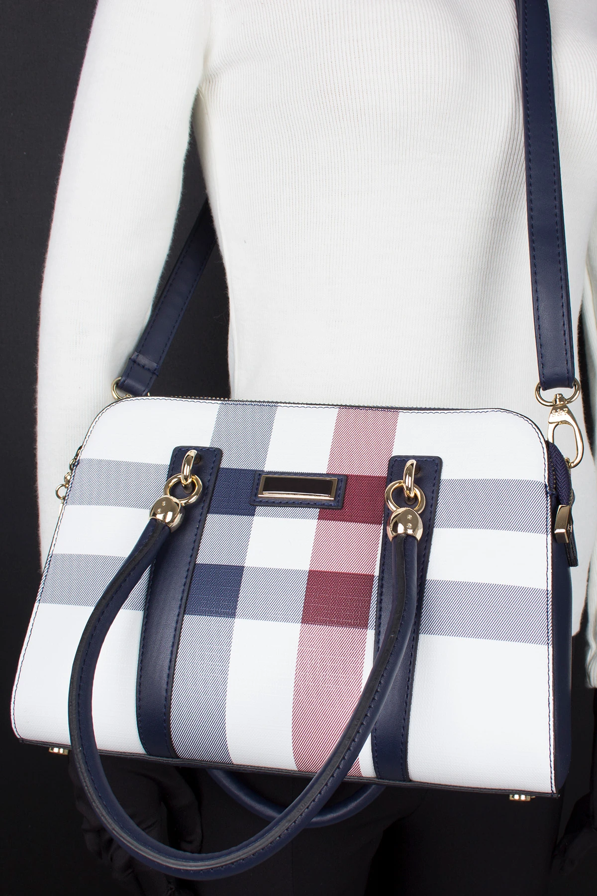 Bagacar 793 Lacivert 3 Gözlü Bayan El ve Çapraz Omuz Çantası