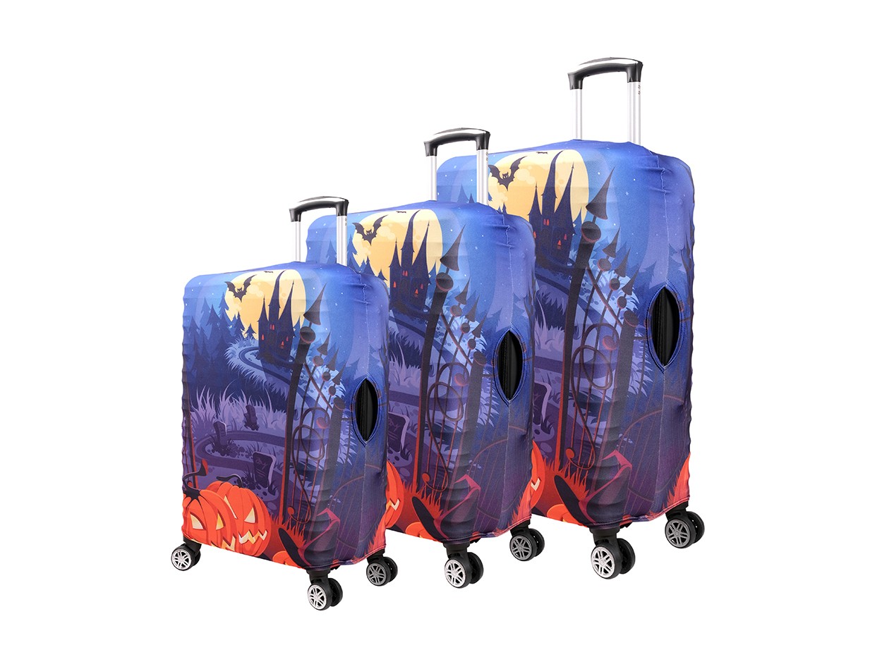 Bagacar Balkabağı 3lü Set Valiz Kılıfı, 3 lü Valiz Kemeri, 3lü Valiz Etiketi