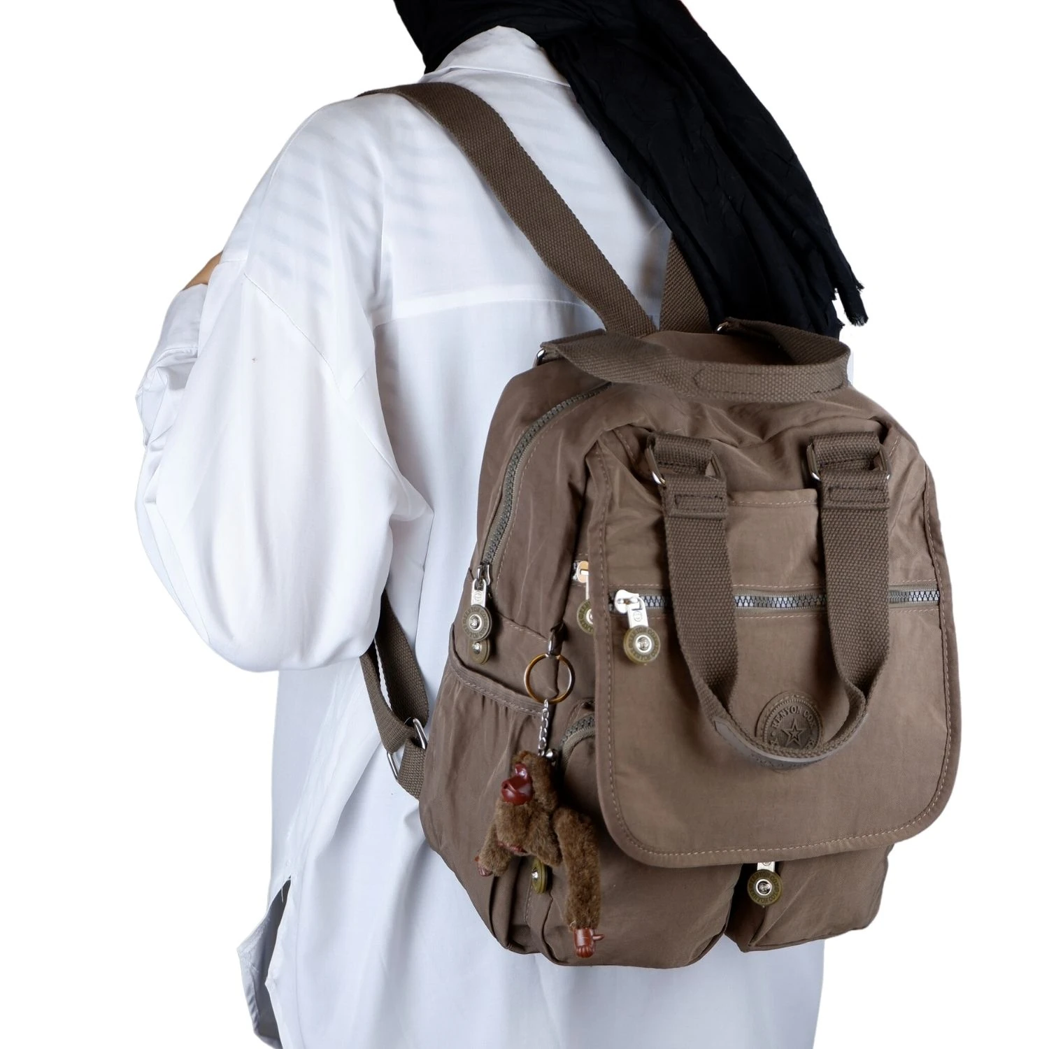 Kenyon Cox 9504 Klinkır Kumaş Hafif Sırt Çantası Kahve