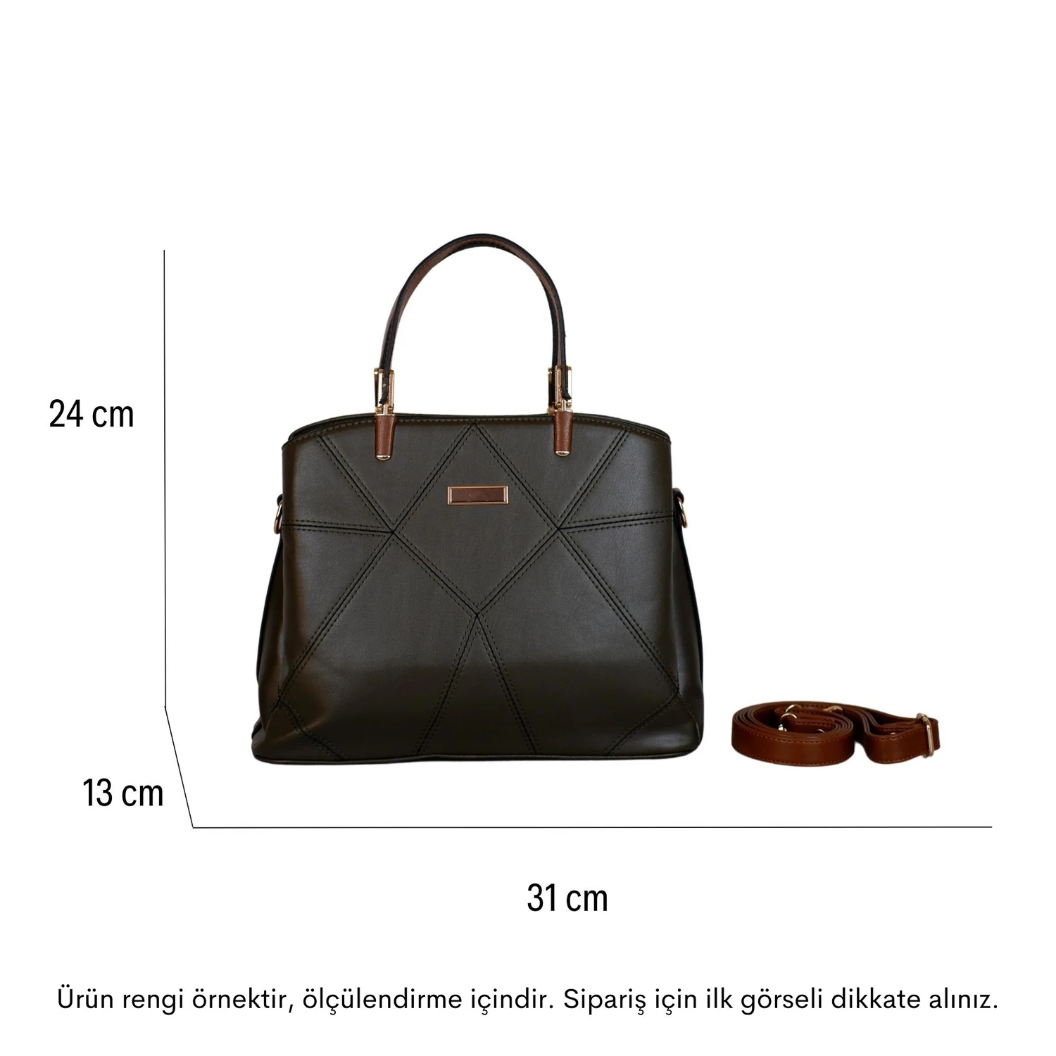 Bagacar M815 Gri Suni Deri Bayan Çapraz El ve Omuz Çantası