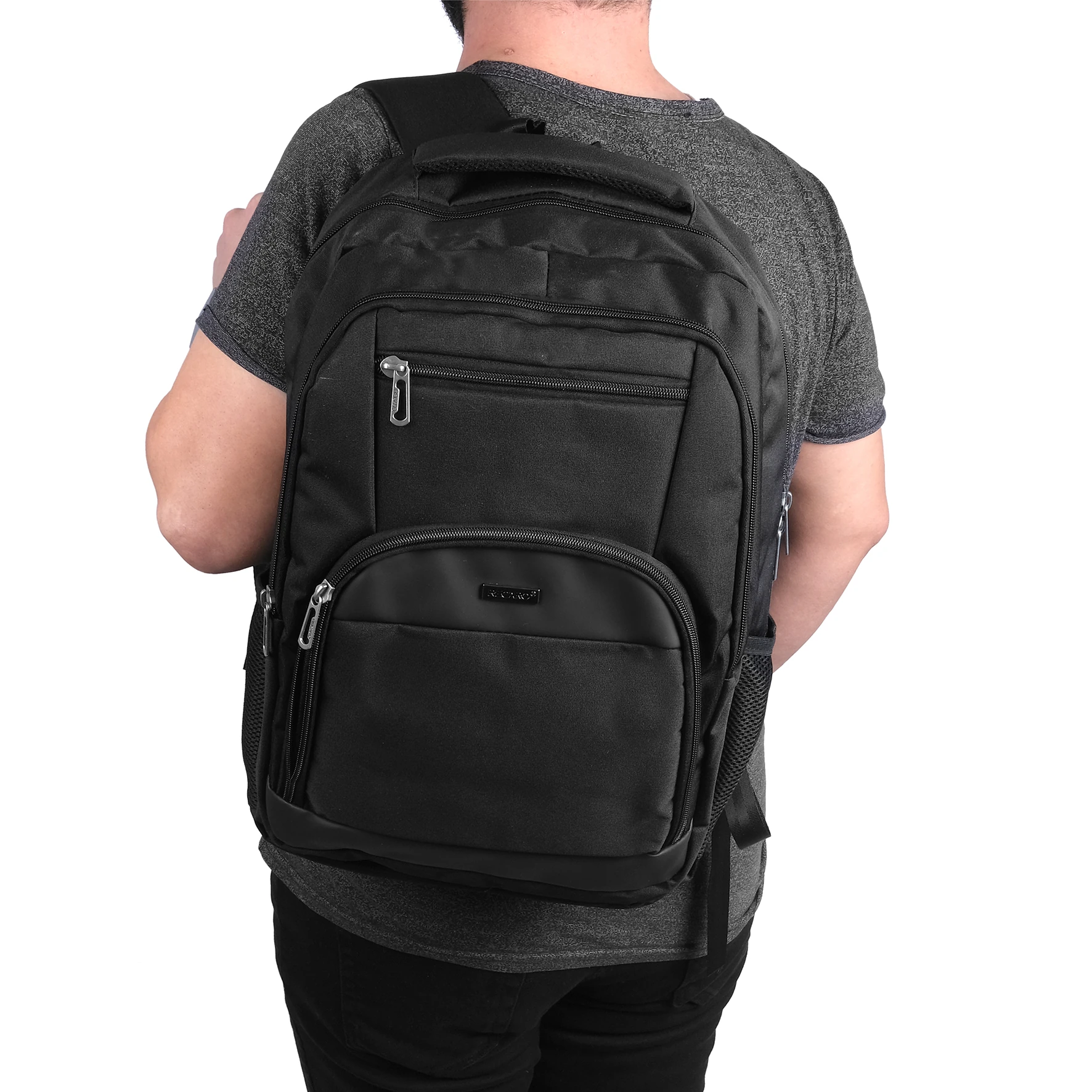 Bagacar Okul ve Günlük Laptop Bölmeli Su Geçirmez Sırt Çantası Siyah