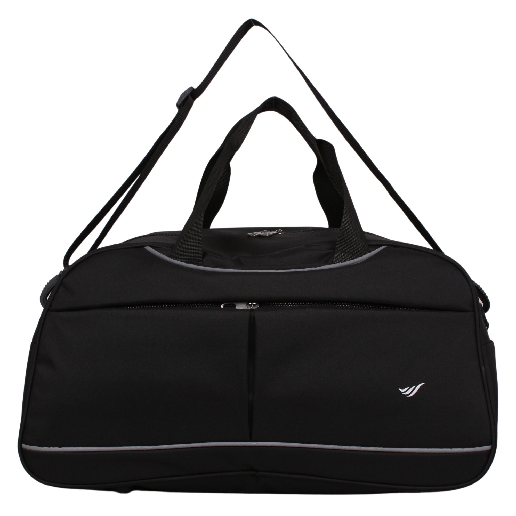 Bagacar 50x30x24 Cm Unisex Siyah Kumaş Plaj Spor ve Seyahat Çantası