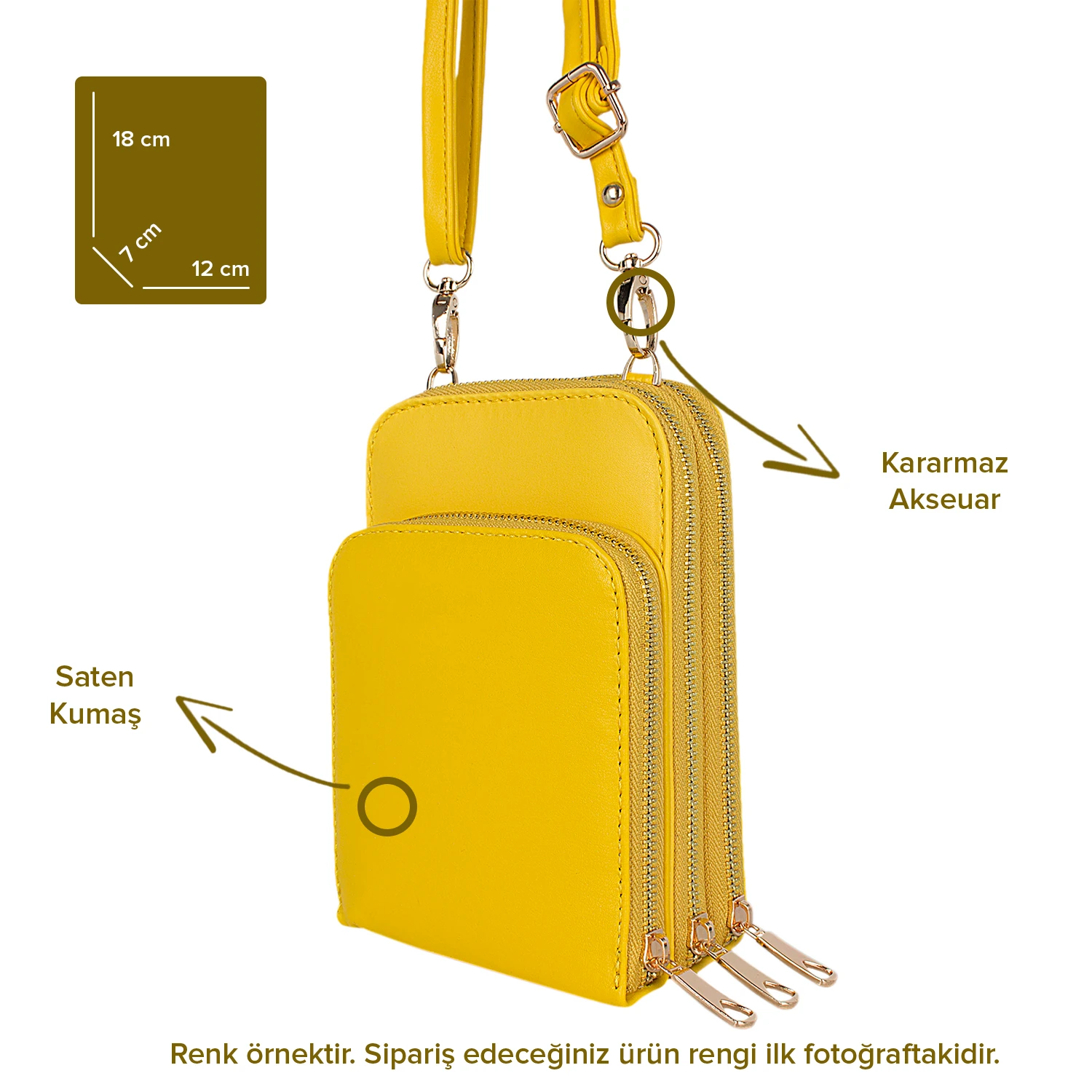 Bagacar 1341 Taba Saten Kumaş Bayan Çapraz Omuz Çantası