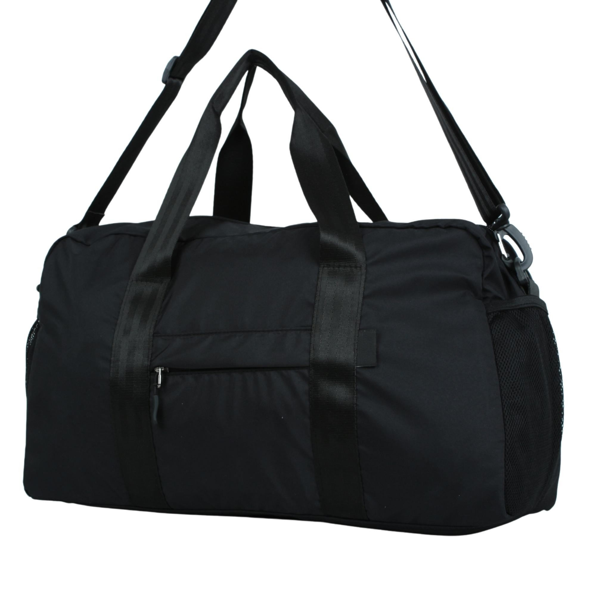 Bagacar 30x50x16Cm Siyah Paraşut Kumaş Plaj Spor ve Seyahat Çantası