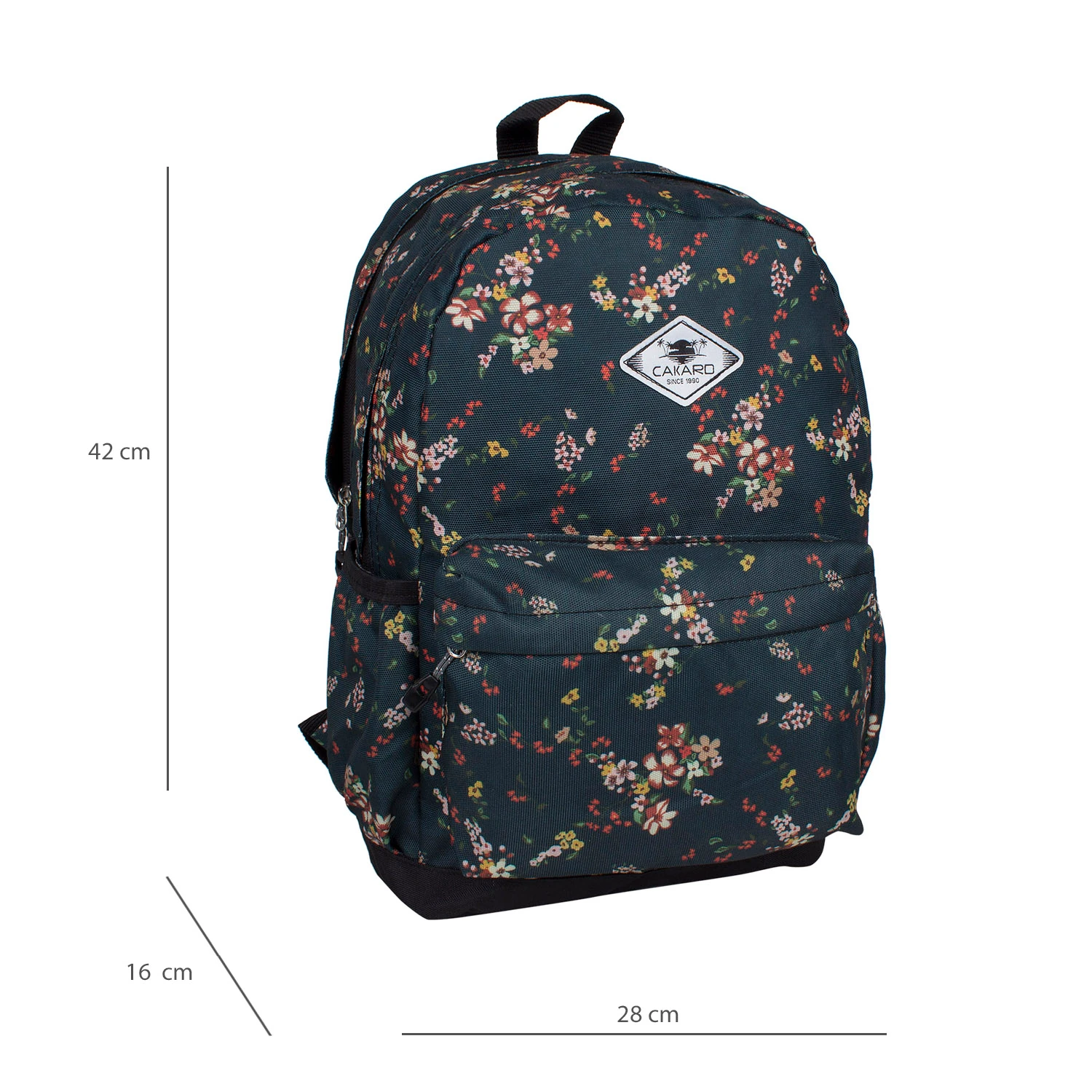 Bagacar Cakard 20105 Kız Okul Sırt Çantası Siyah Çiçekli