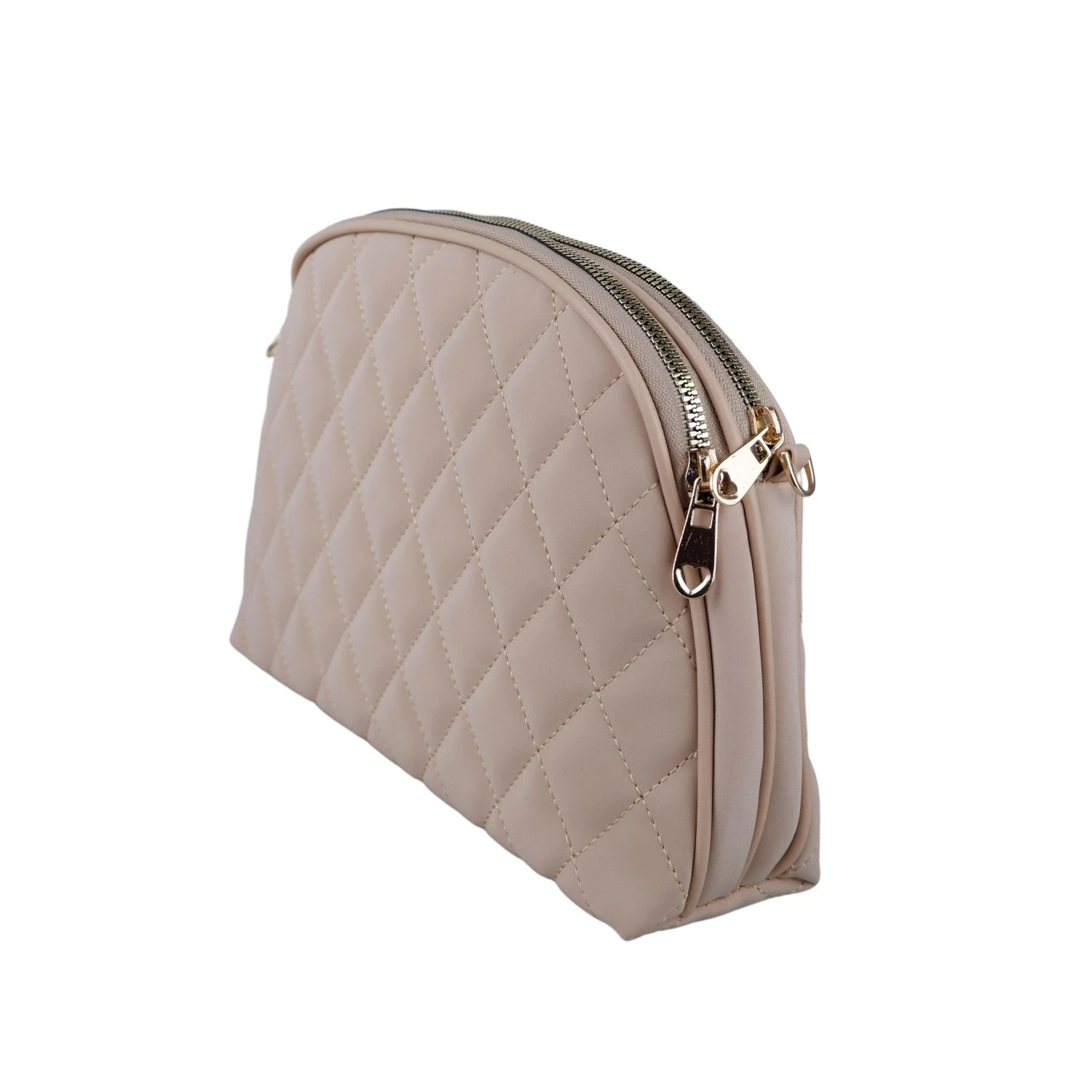 Bagacar Kapitone Şık Bayan Çapraz El ve Omuz Çantası Vizon