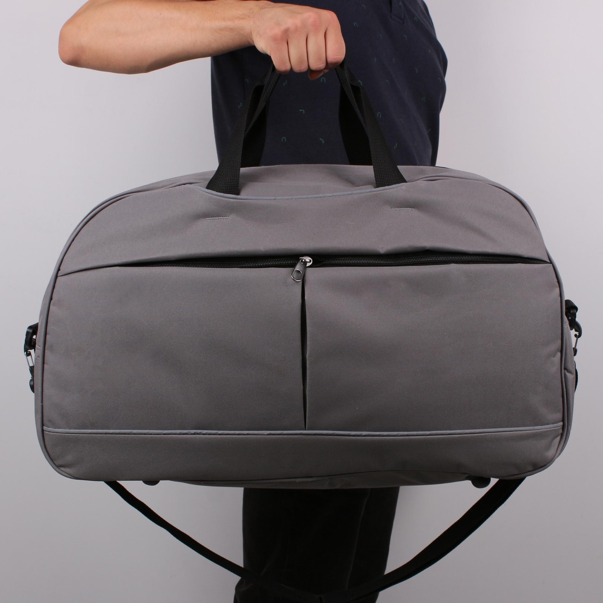 Bagacar 50x30x24 Cm Unisex Gri Kumaş Plaj Spor ve Seyahat Çantası
