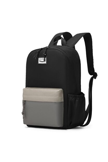 Bagacar Smart Bag 3158 Okul ve Günlük Laptop Bölmeli Sırt Çantası Siyah Gri