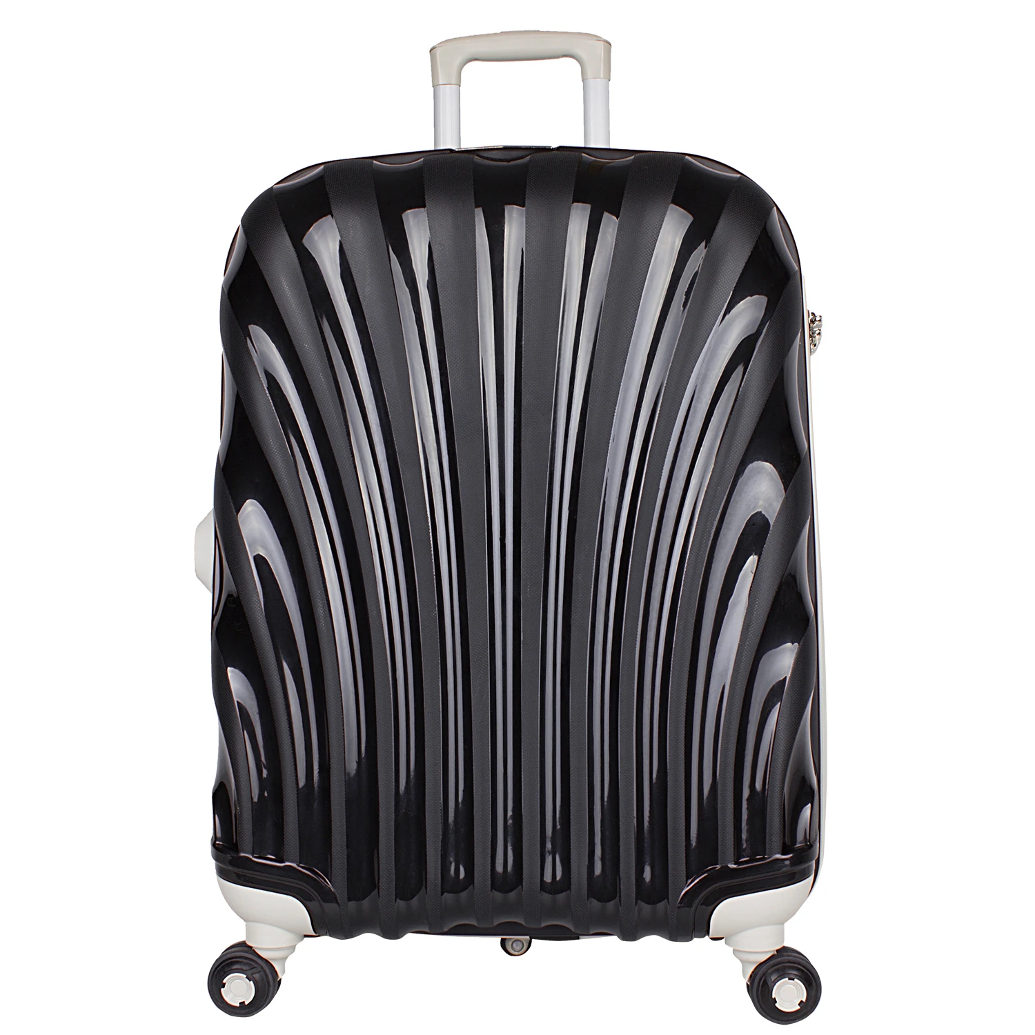 Bagacar Shell Silikon Kırılmaz Büyük Boy Valiz Siyah Beyaz