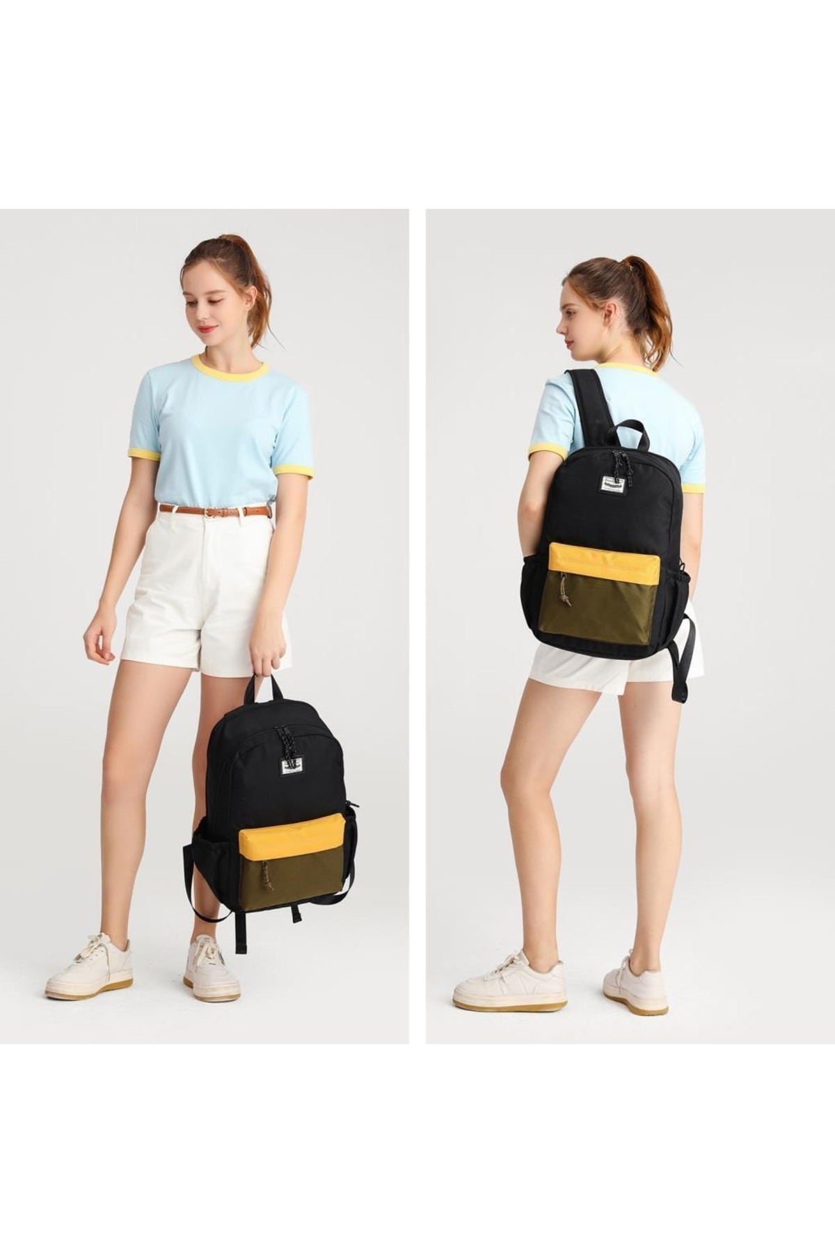 Bagacar Smart Bag 3158 Okul ve Günlük Laptop Bölmeli Sırt Çantası Siyah Sarı