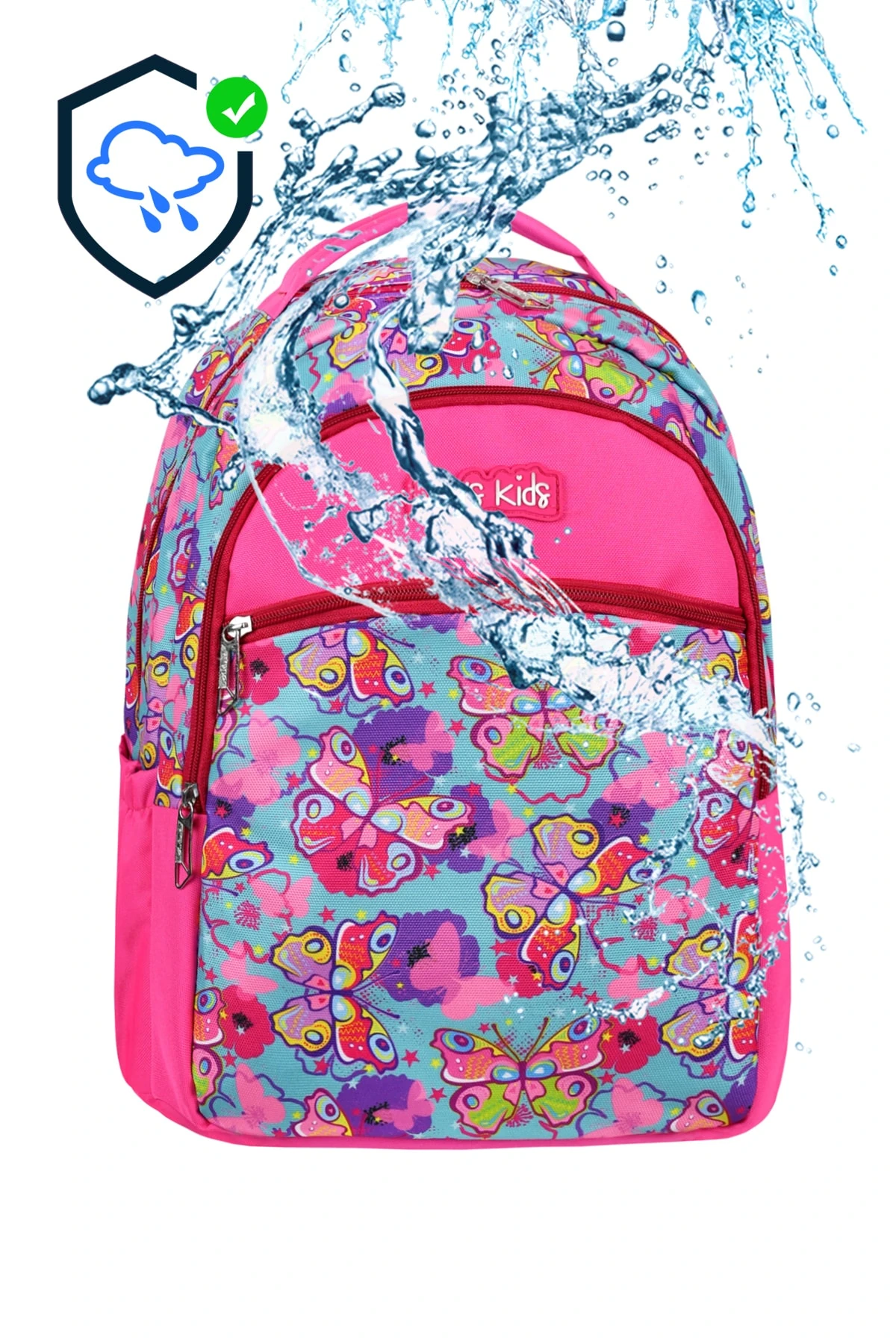 Bagacar Cakard Kız Kelebek Model Kalemlikli Beslenmeli Set Sırt Çantası